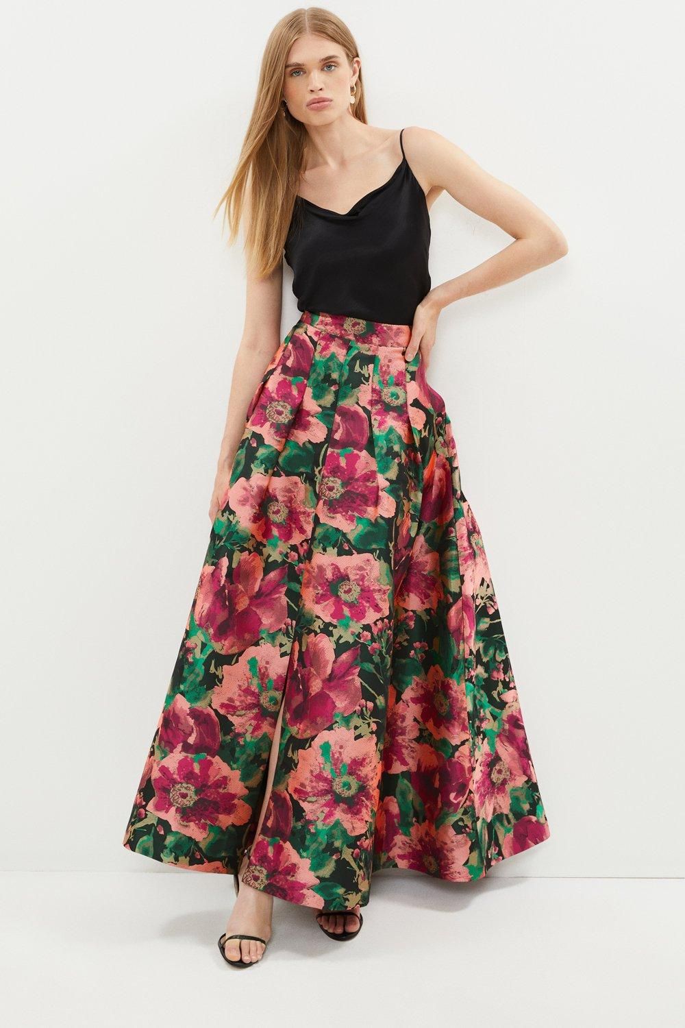 Zebra Jacquard Maxi Skirt