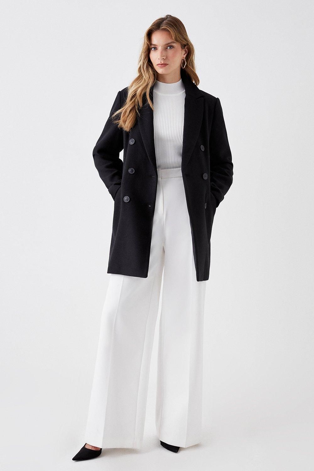 Wool Double Breasted Midi Coat