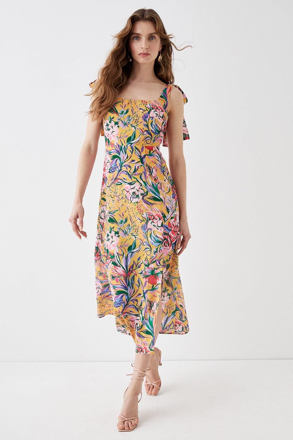 Alexandra Farmer Tie Shoulder Midi Dress