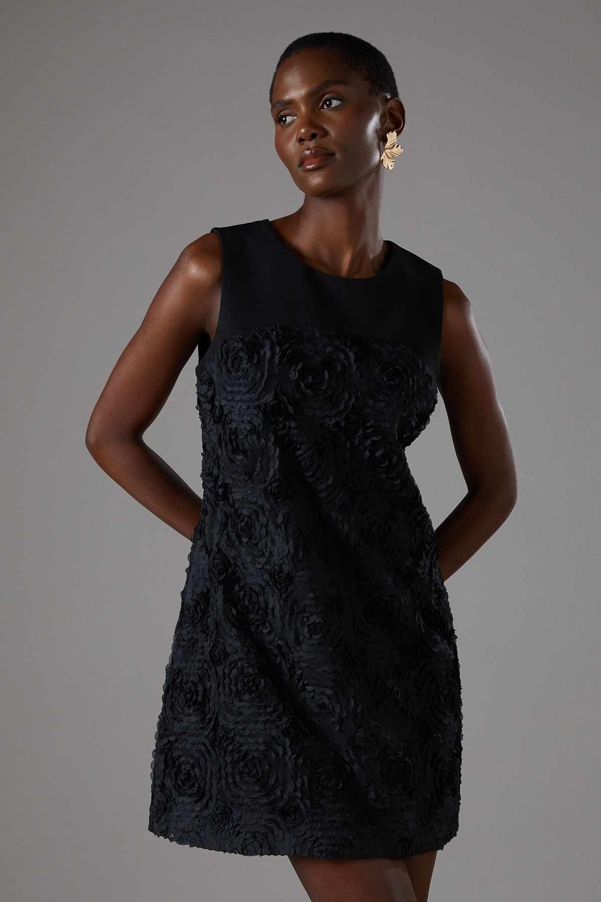 3D Texture Mini Dress