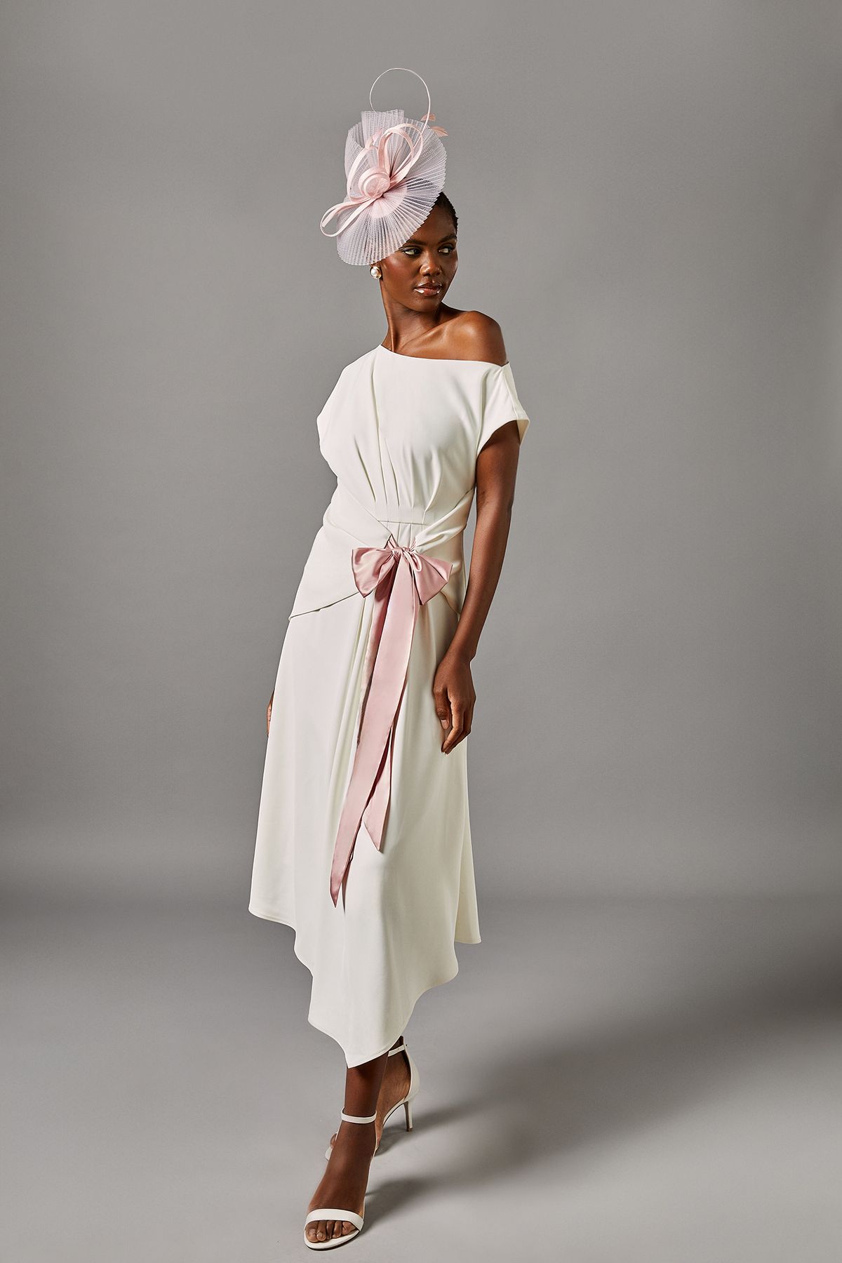 Wrap Tie Pleated Midi Dress