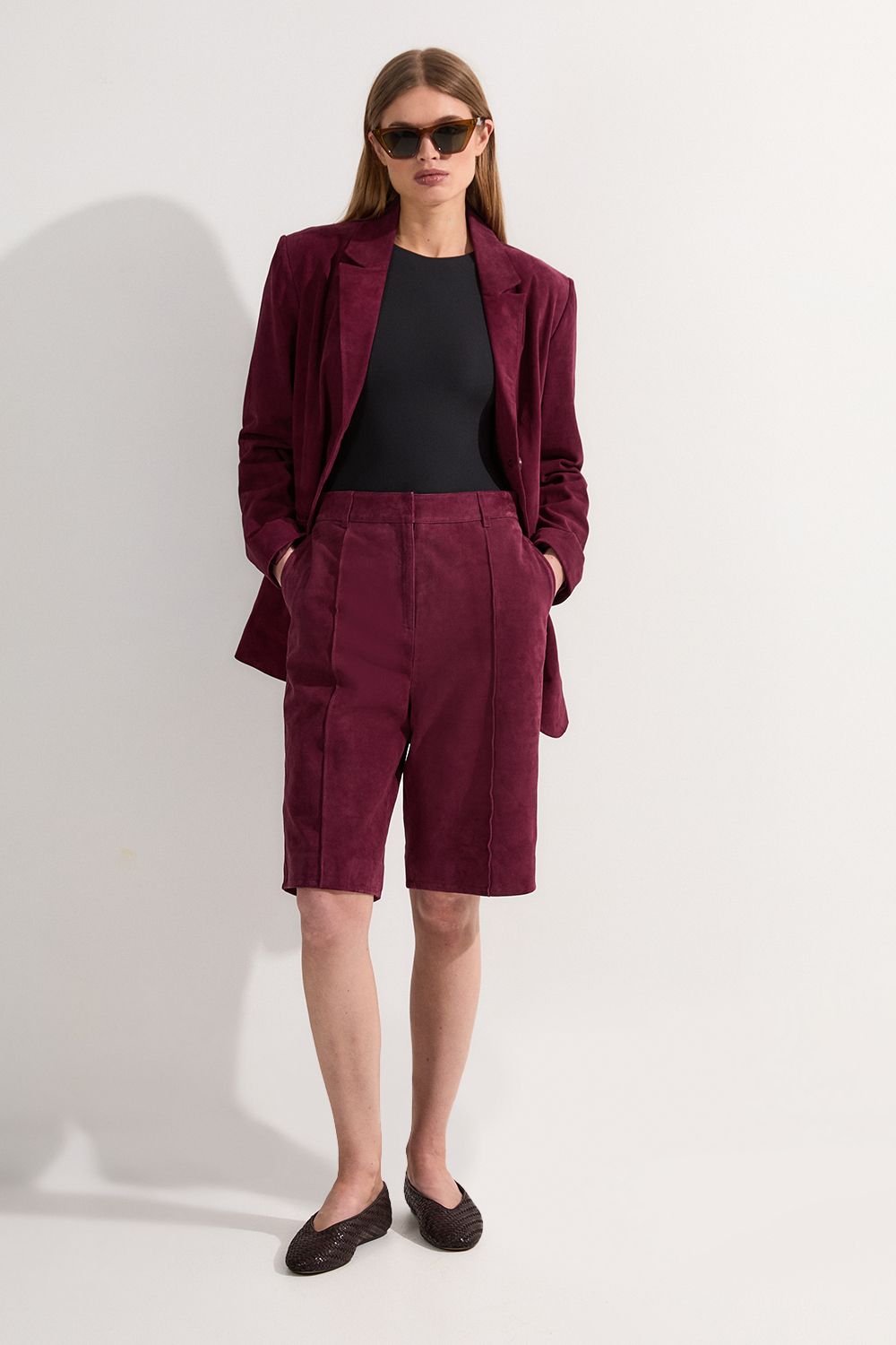 Suede Tailored Longline Short