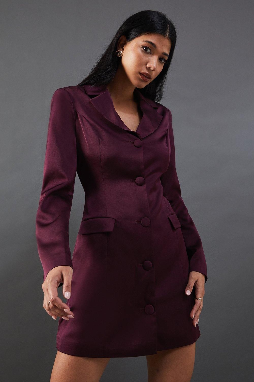 Premium Waisted Mini Blazer Dress