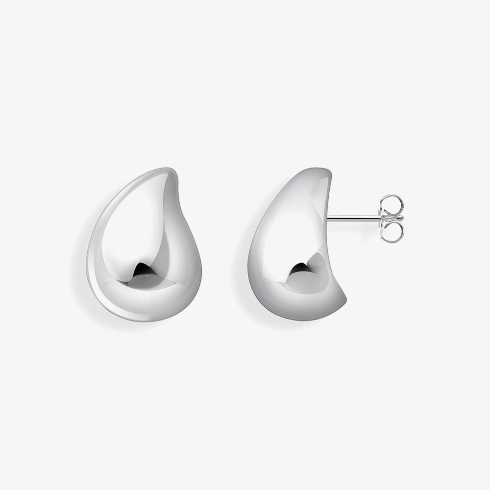 Sterling Silver Tear Shape Stud Earrings H2299-001-21