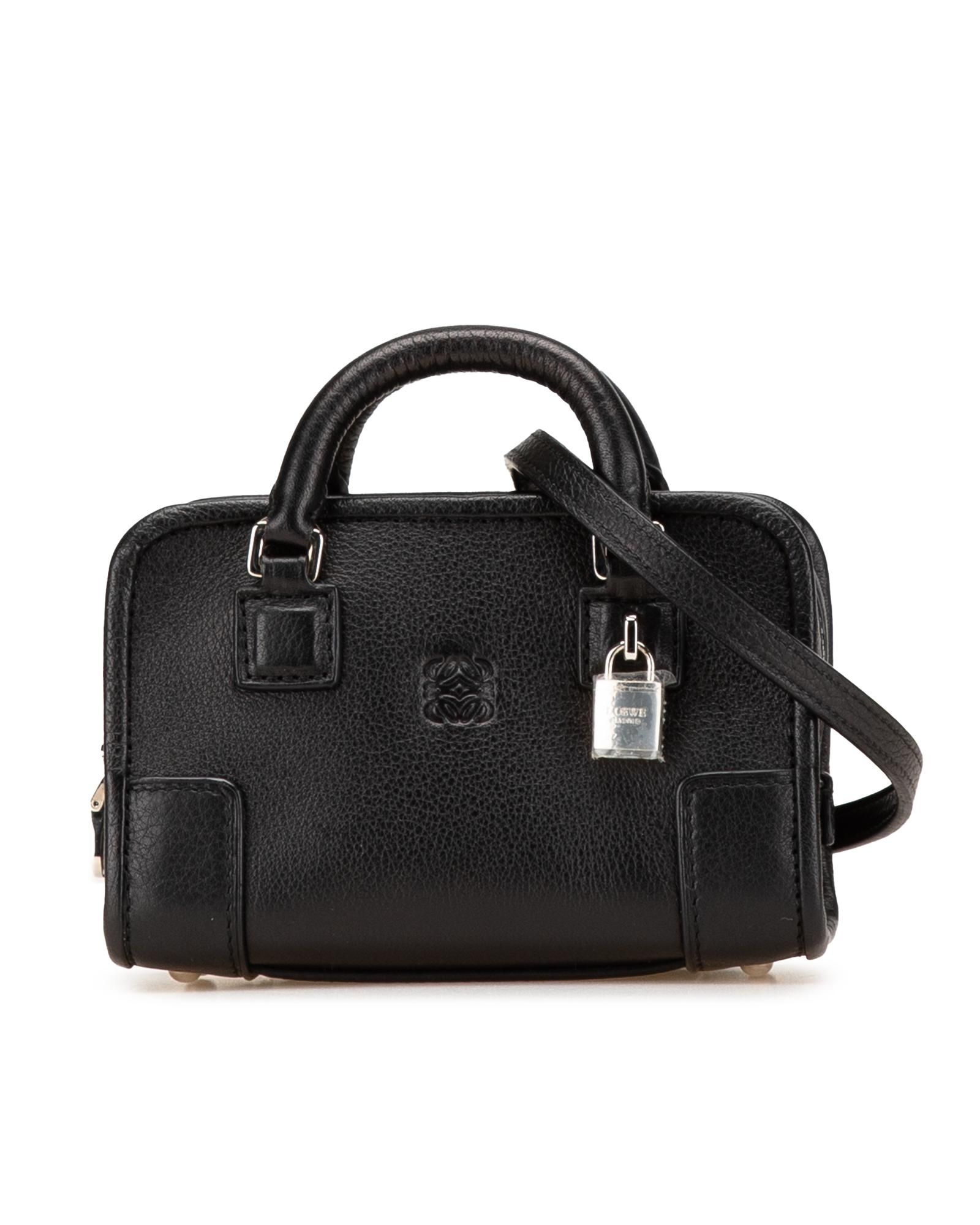 Preloved Puzzle Mini Calfskin Leather Handbag Wo - Black Satchel