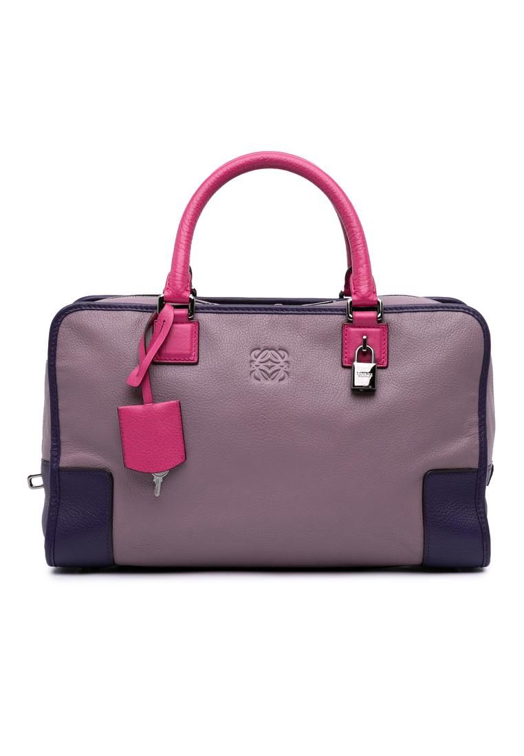 Preloved Timeless Leather Top Handle Bag for Stylish- Purple