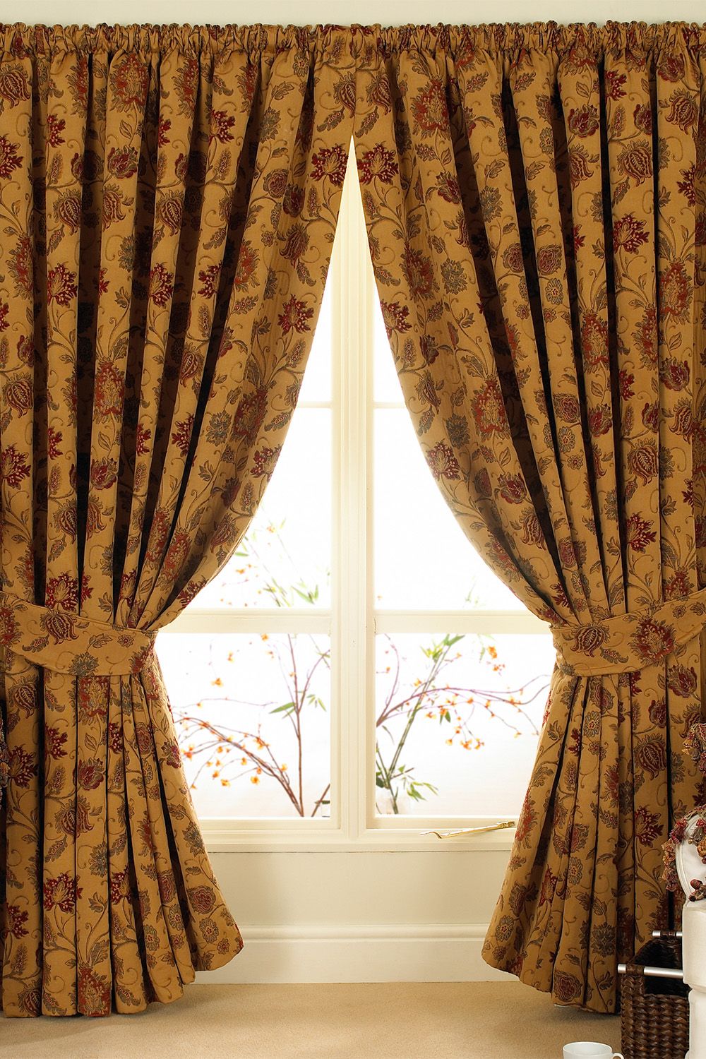 Zurich Floral Jacquard Pencil Pleat Curtains