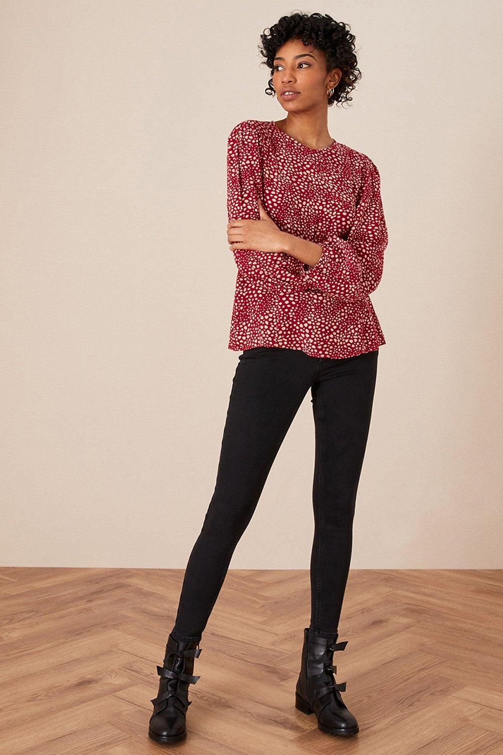 'Scarlett' Spot Print Top