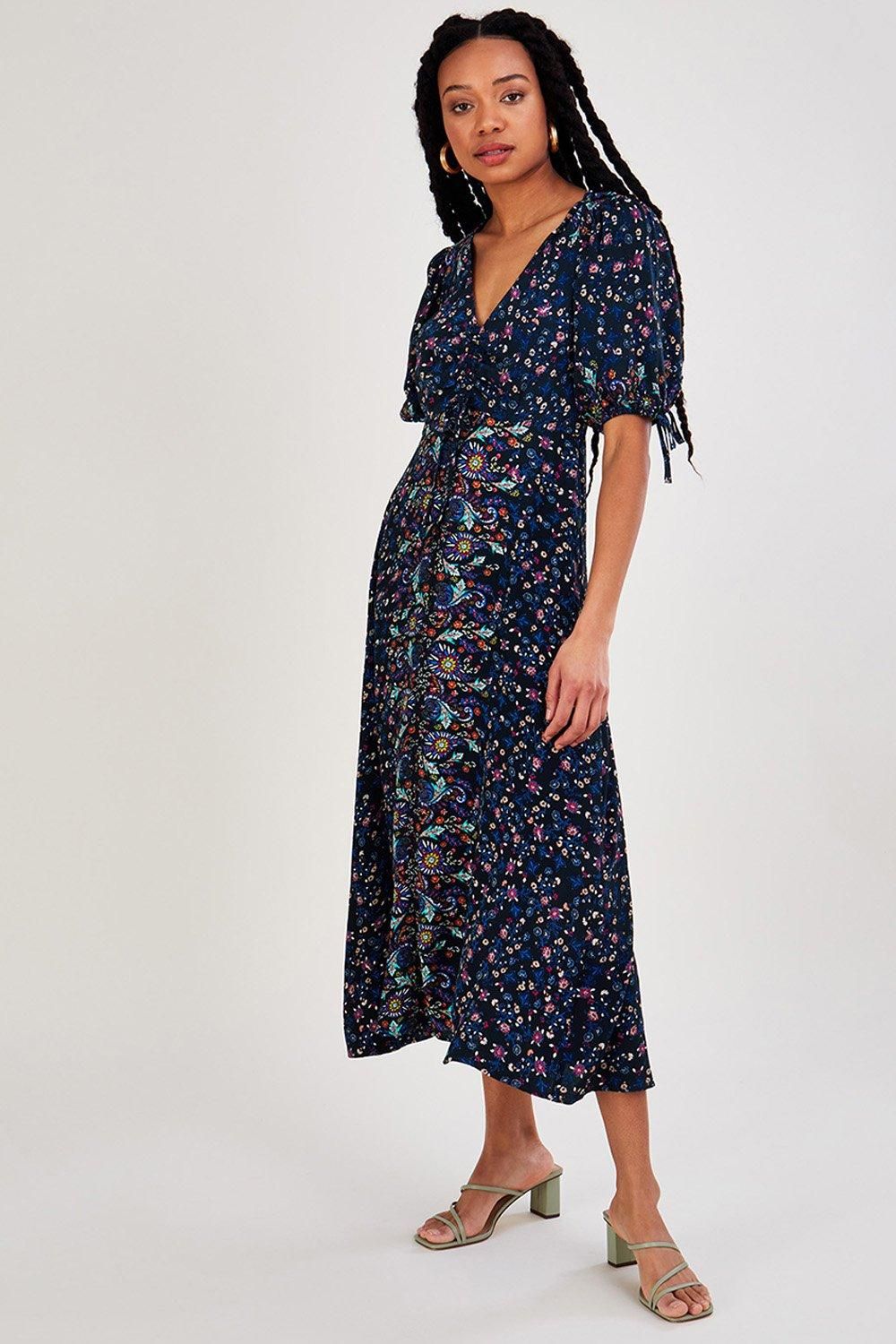 'Estella' Placement Print Tea Dress