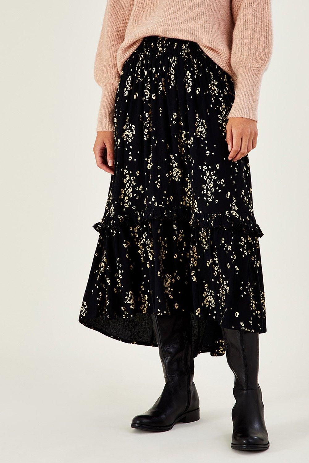 'Lina' Foil Print Skirt