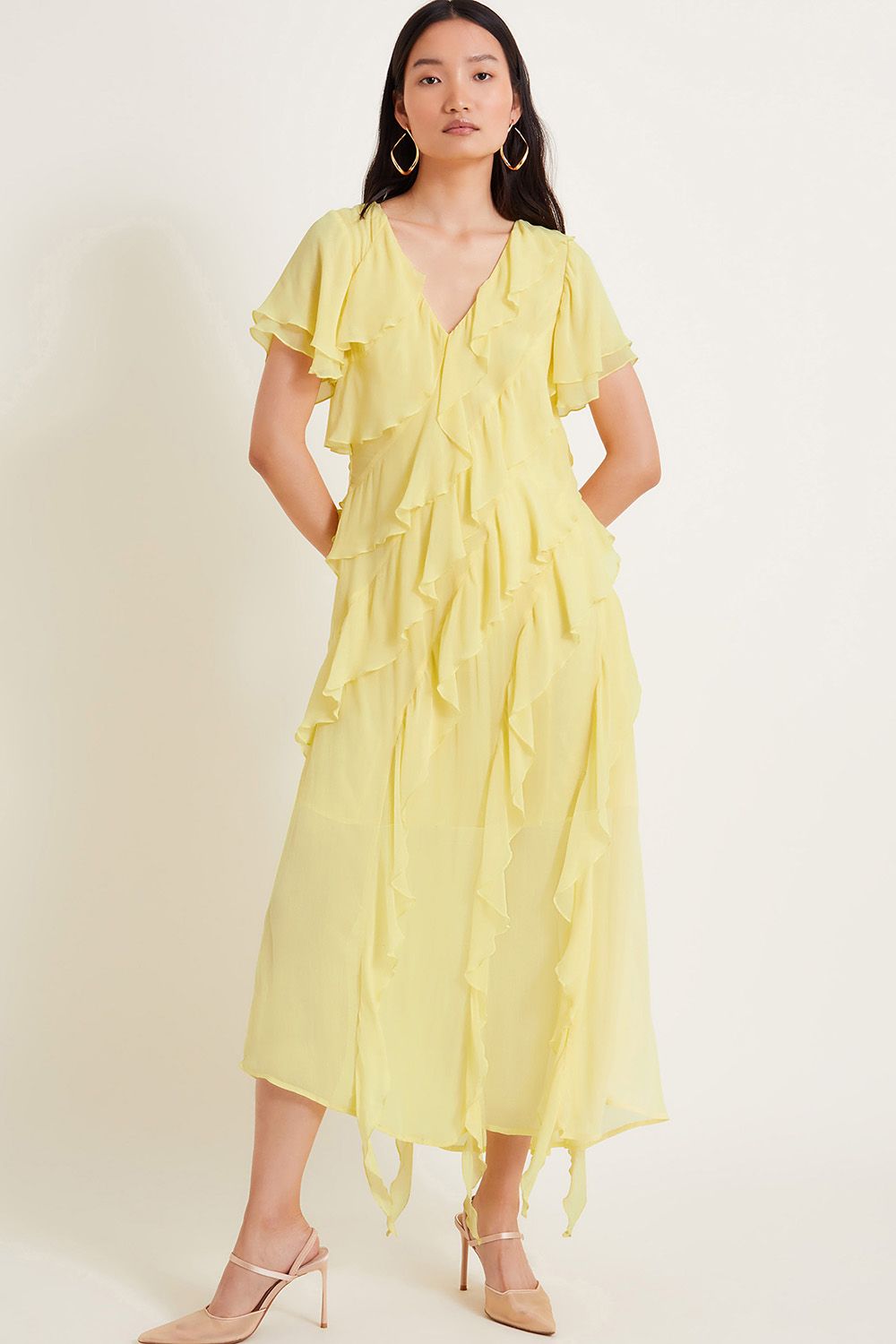 Renata Ruffle Maxi Dress Yellow