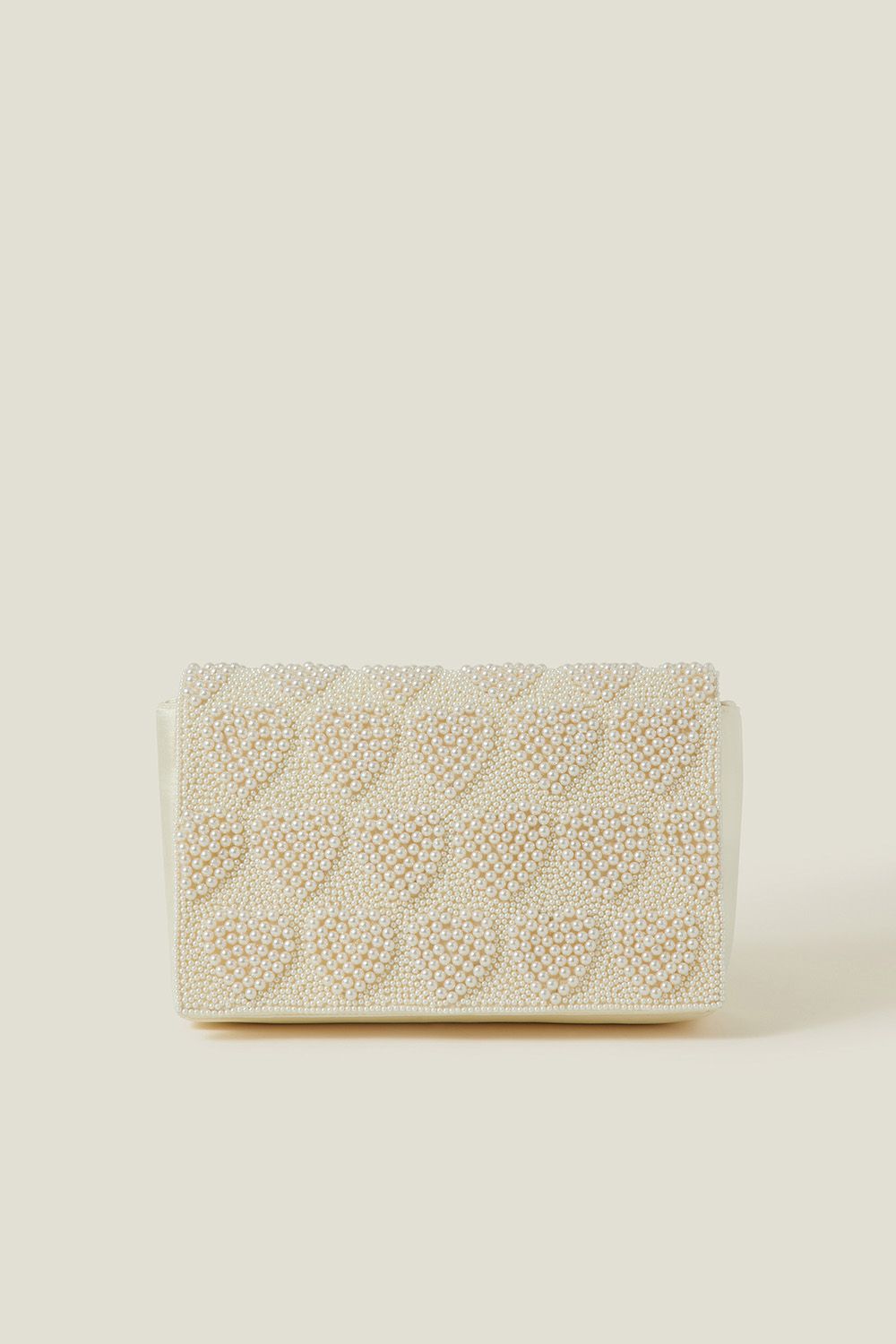 Bridal Pearl Heart Clutch Bag