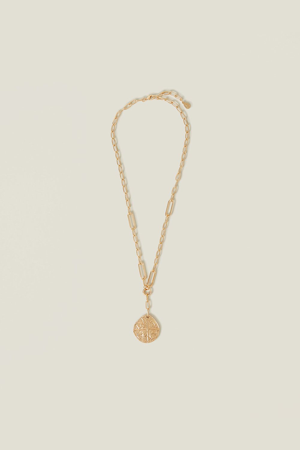Coin Pendant Link Chain Necklace