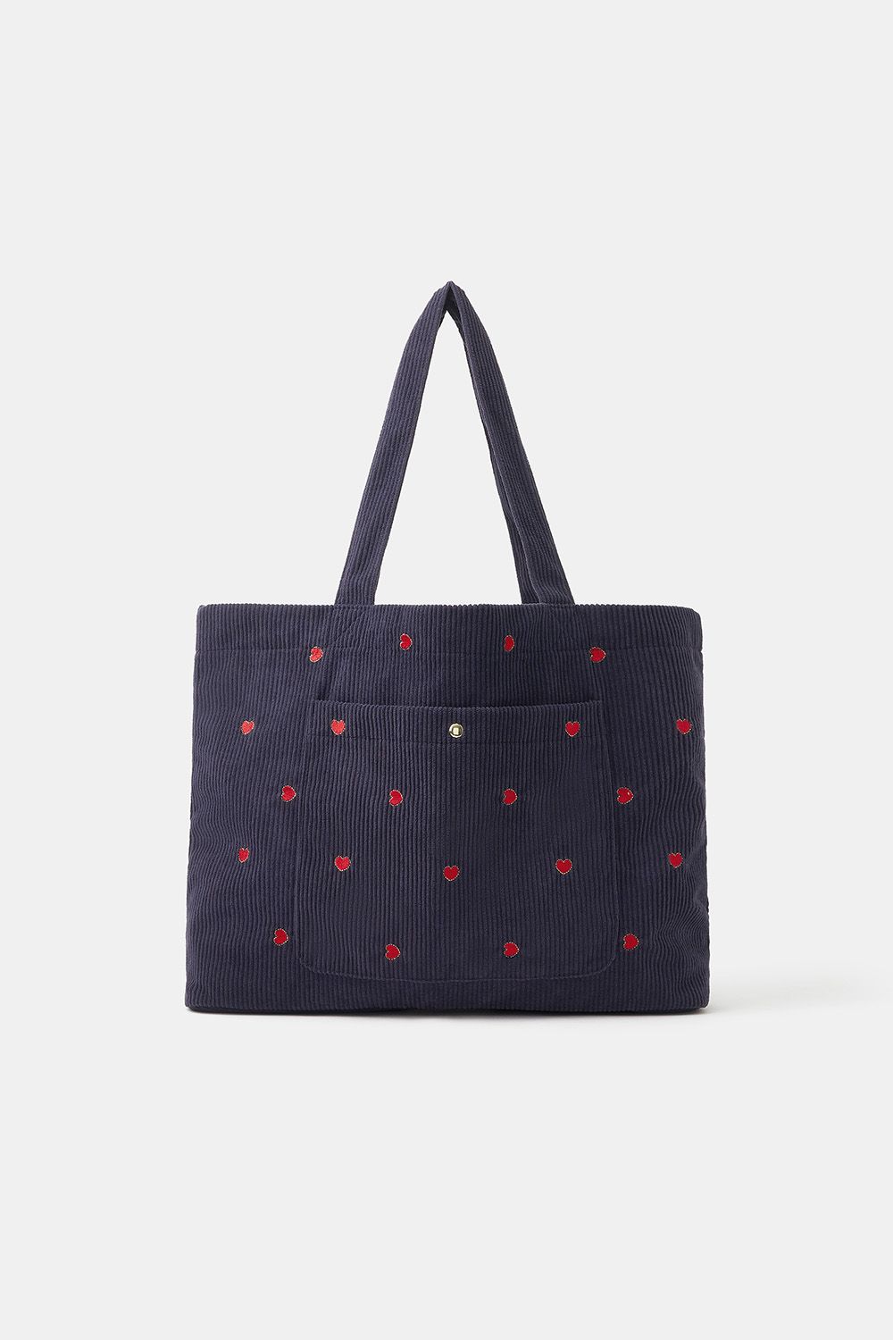 Heart Corduroy Shopper Bag
