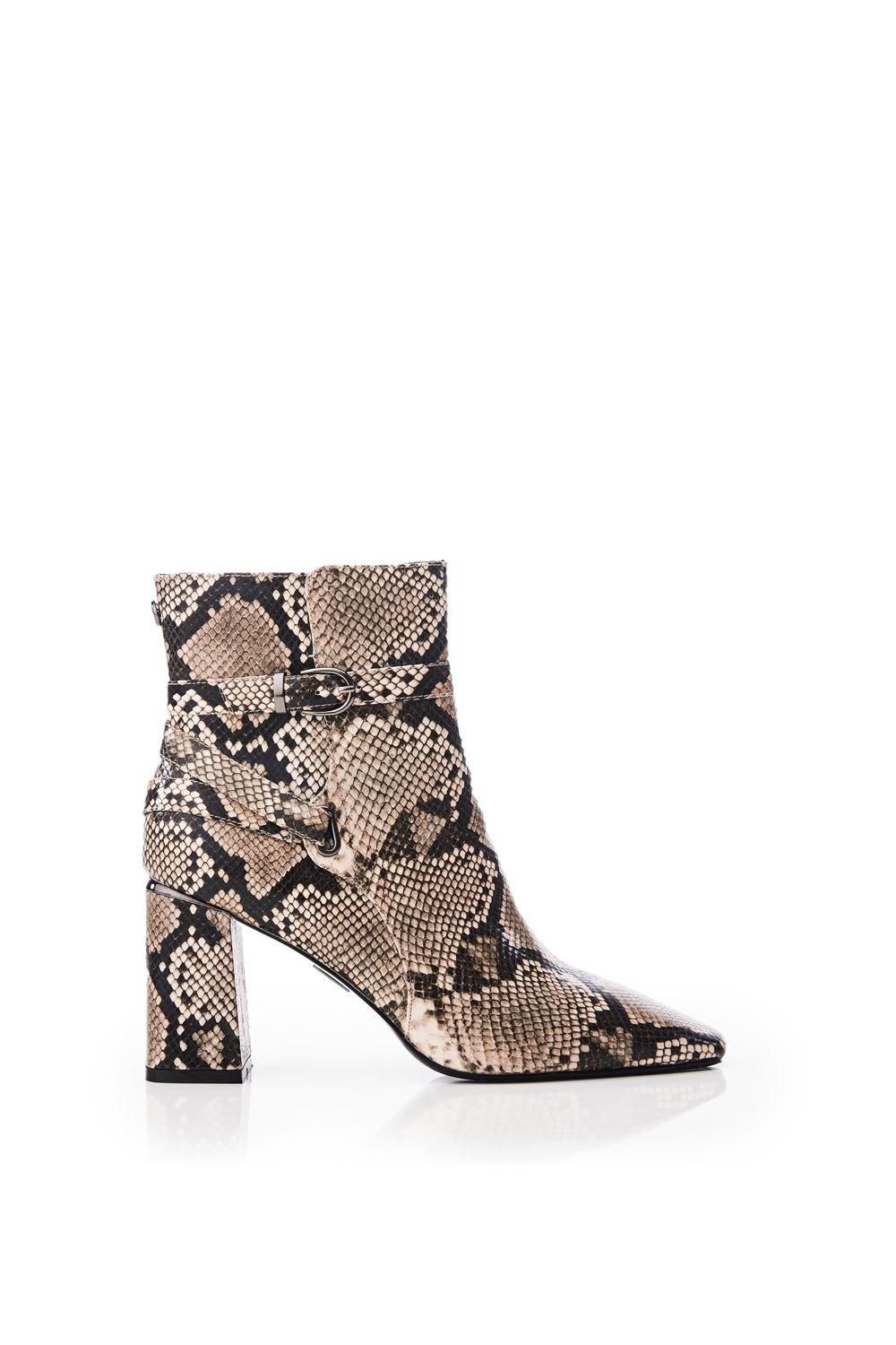 'Kamina' Snake Print Heeled Boots