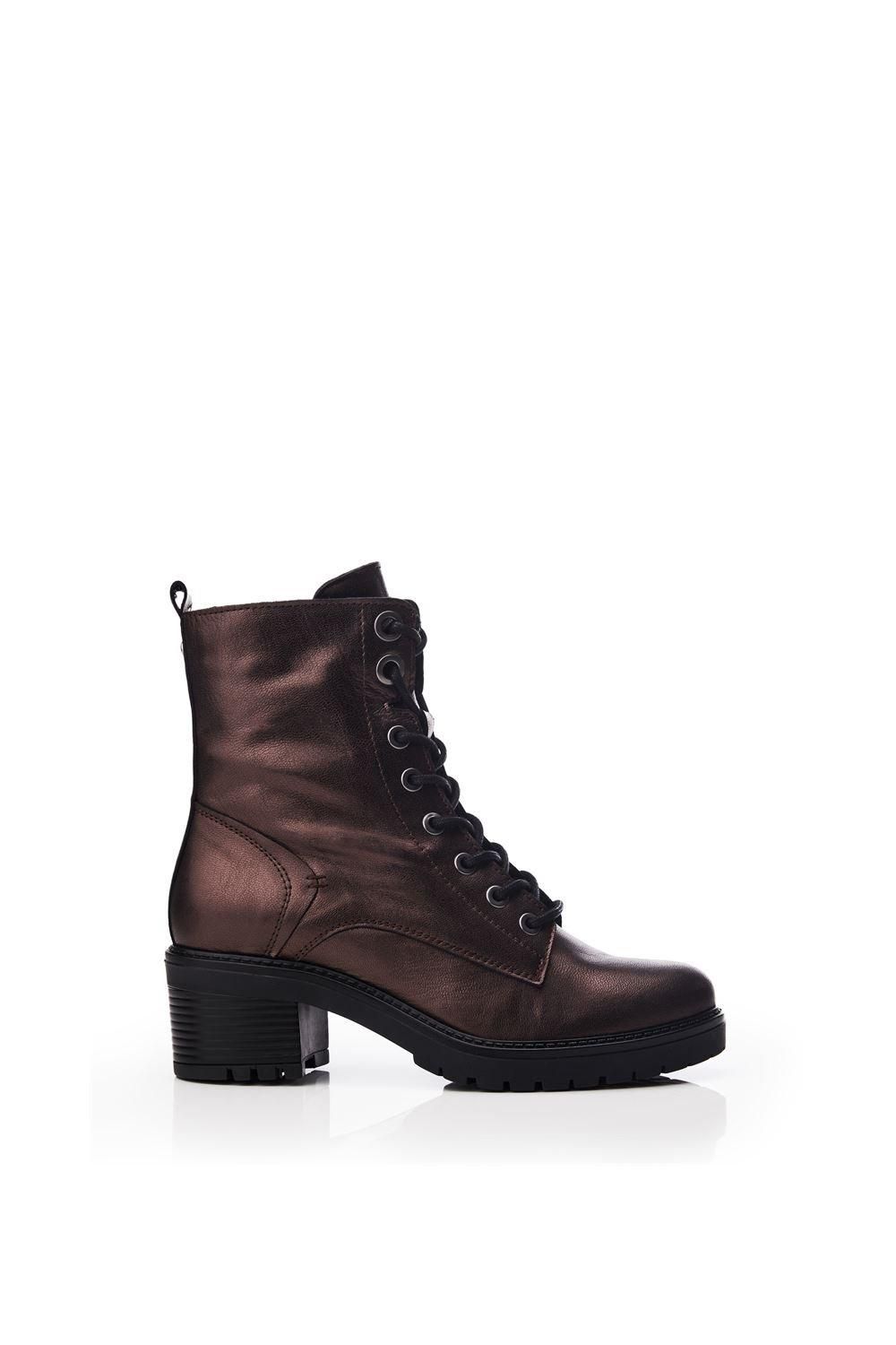 'Bellzie' Metallic Leather Ankle Boots