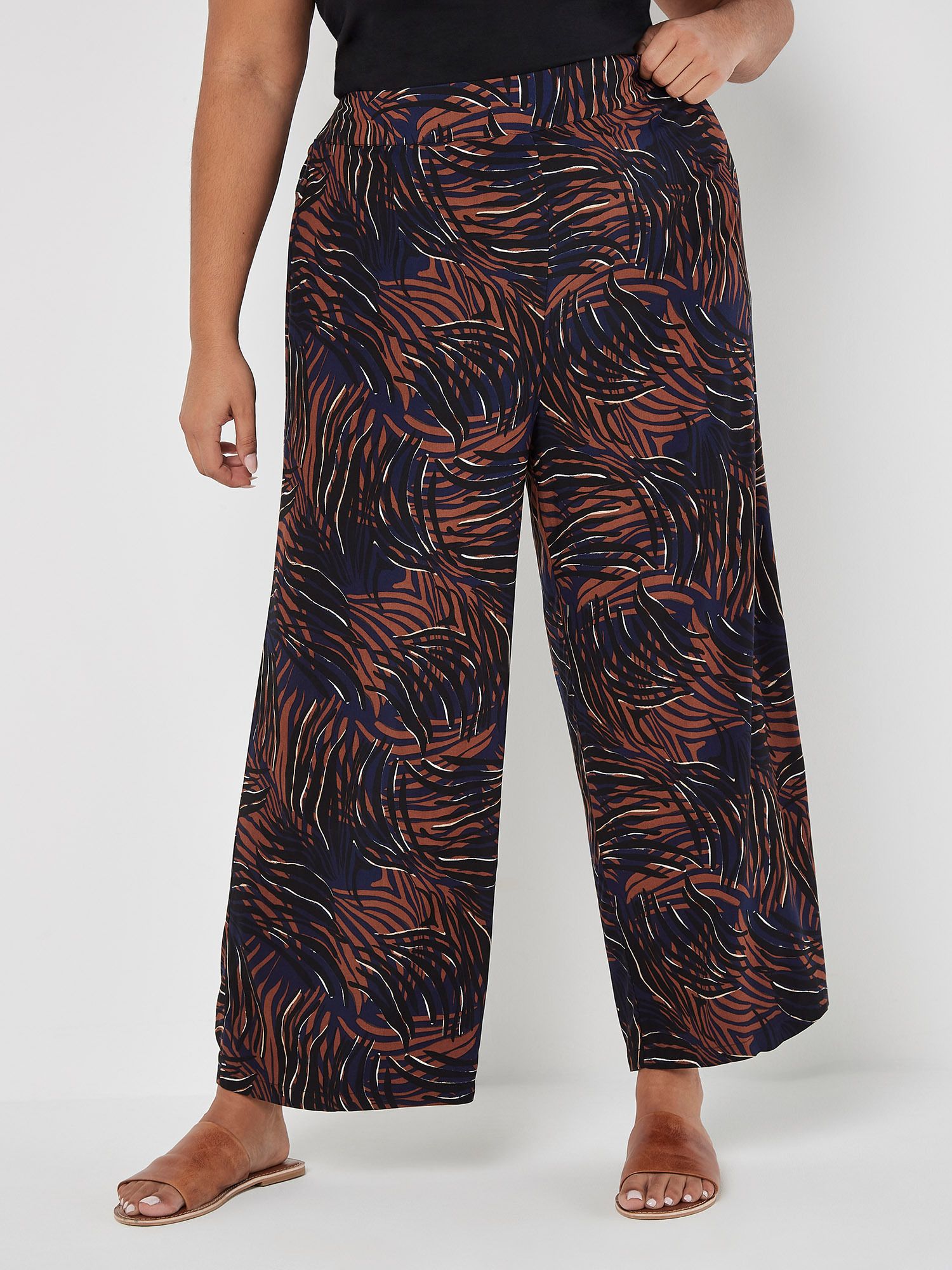Curve Abstract Swirl Wide Leg Trousers
