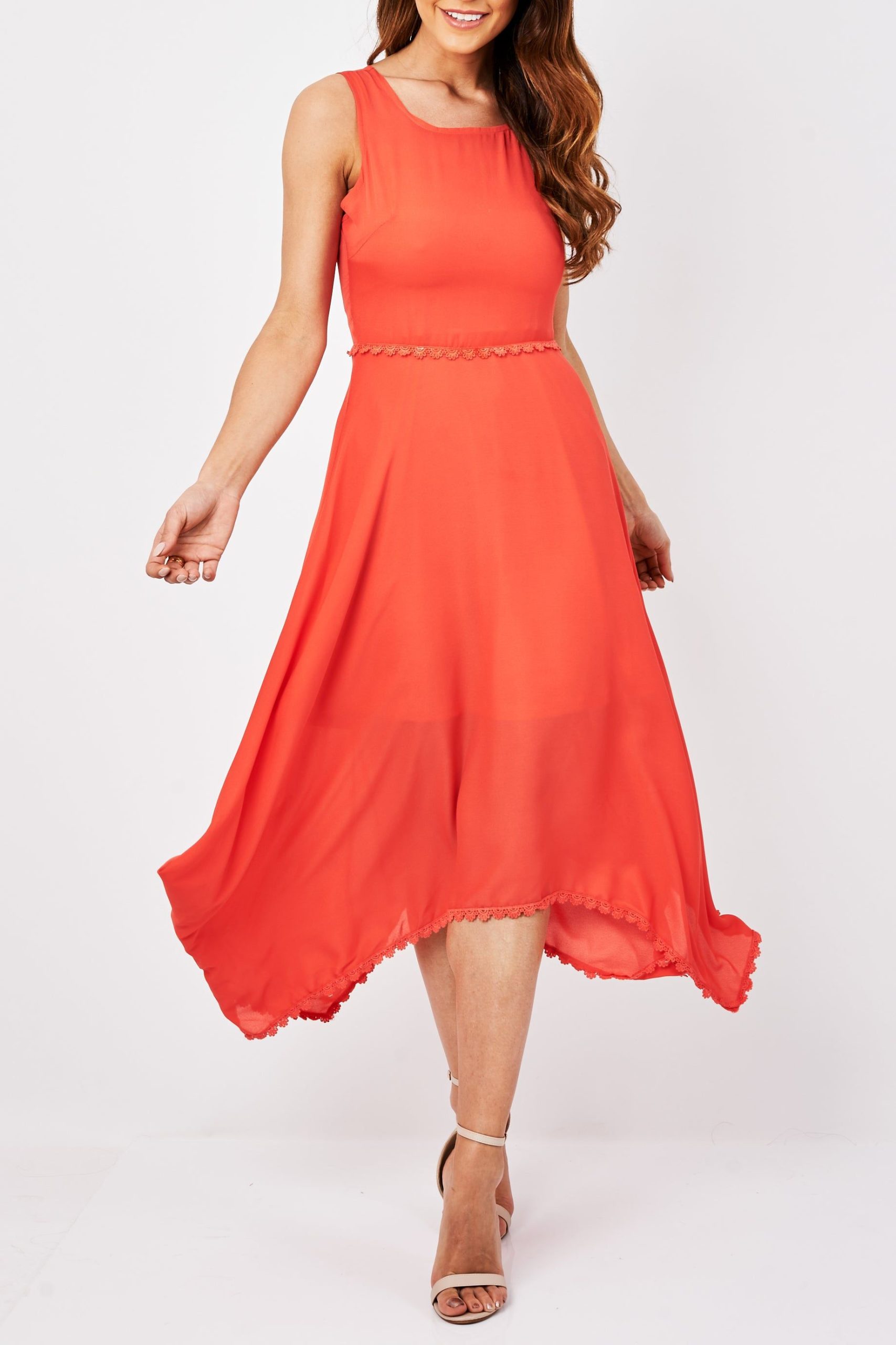Handkerchief Hem Maxi Dress