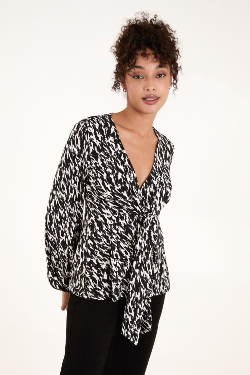 Wrap Front Tie Back Top