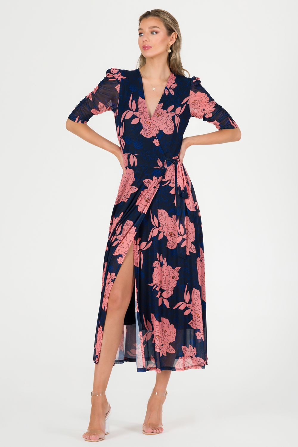 Winona Mesh Wrap Maxi Dress