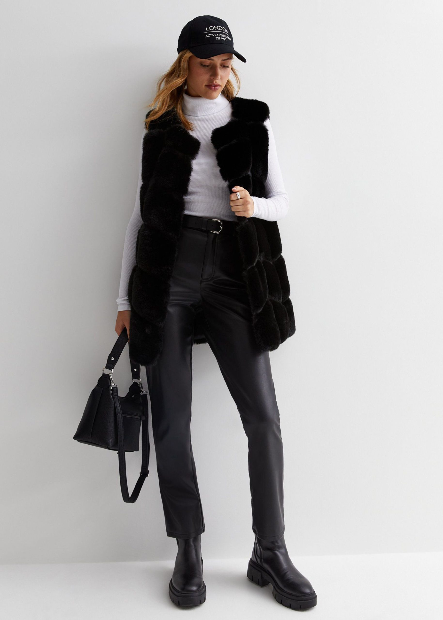 Black Box Cut Faux Fur Gilet Jacket