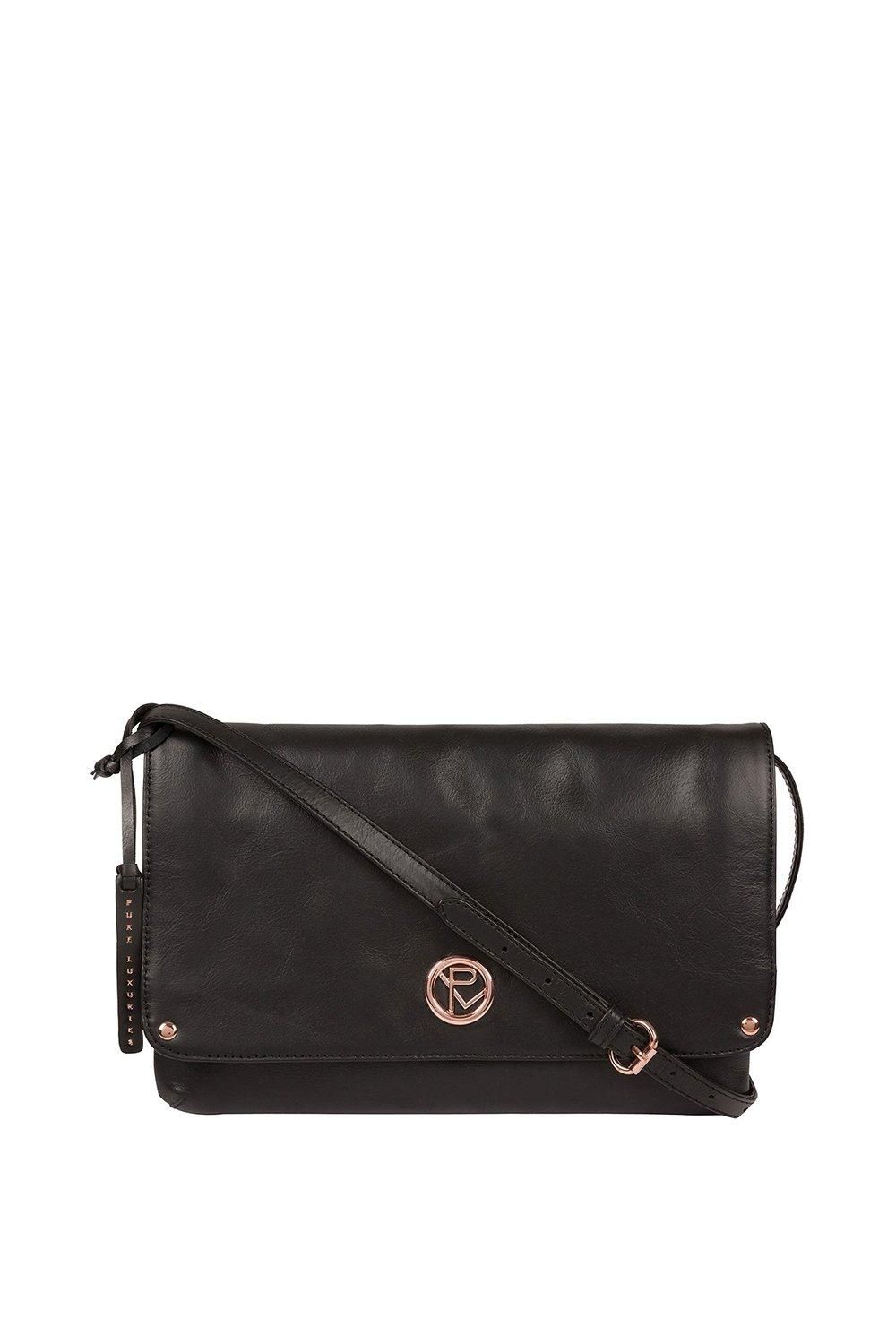 'Ermes' Leather Cross Body Clutch Bag