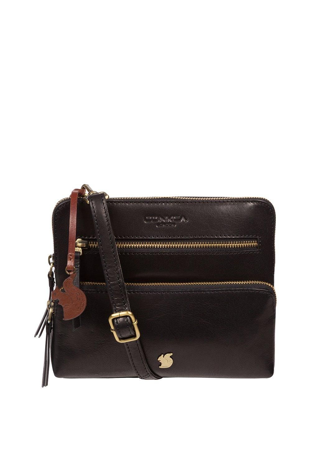 'Angel' Leather Cross Body Clutch Bag