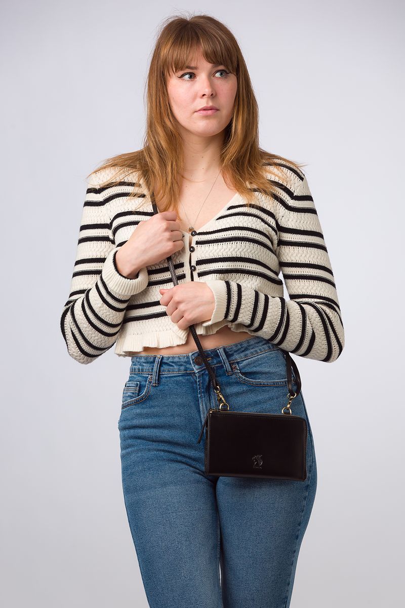 'Winnie' Leather Cross Body Phone Clutch Bag