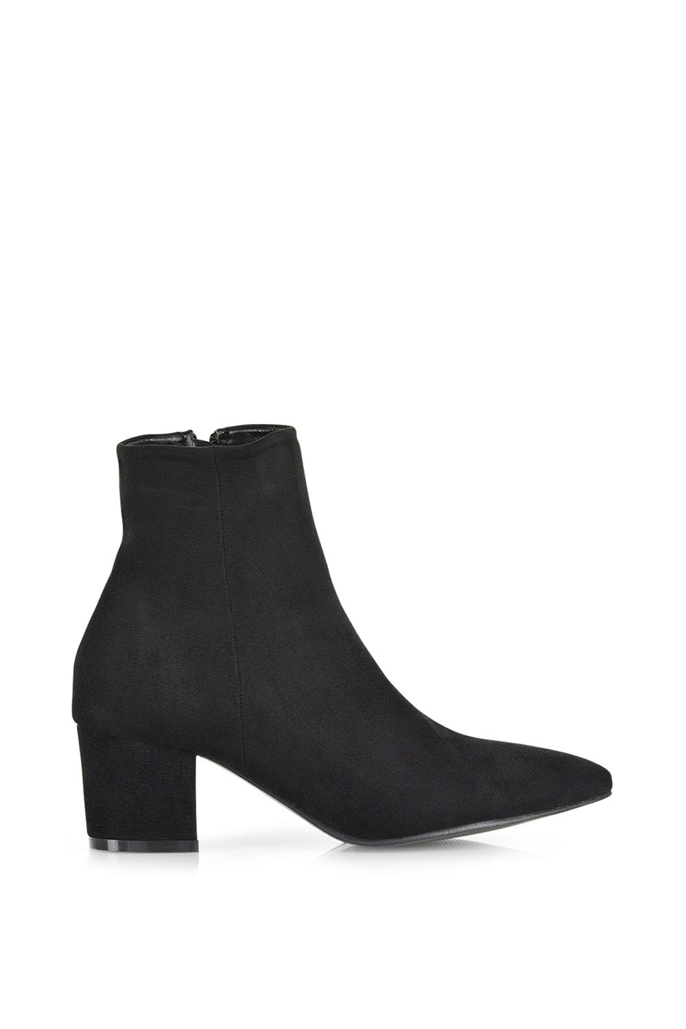 'Ayda' Pointed Toe Low Block Heel Ankle Boots