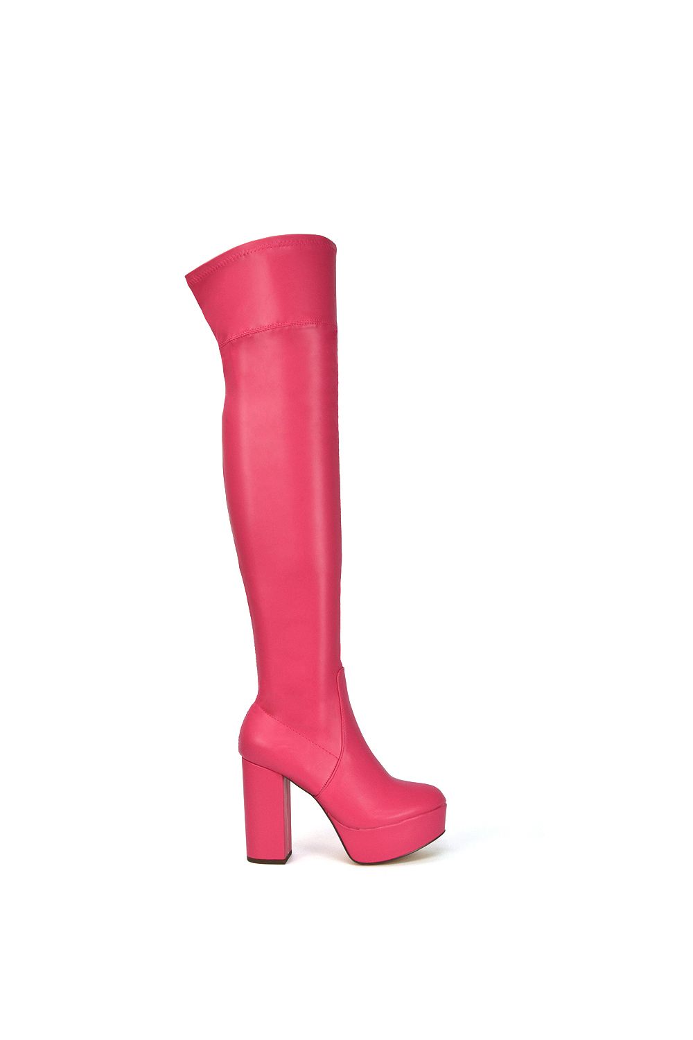 'Beverly' Block High Heel Over The Knee Thigh High Platform Boots