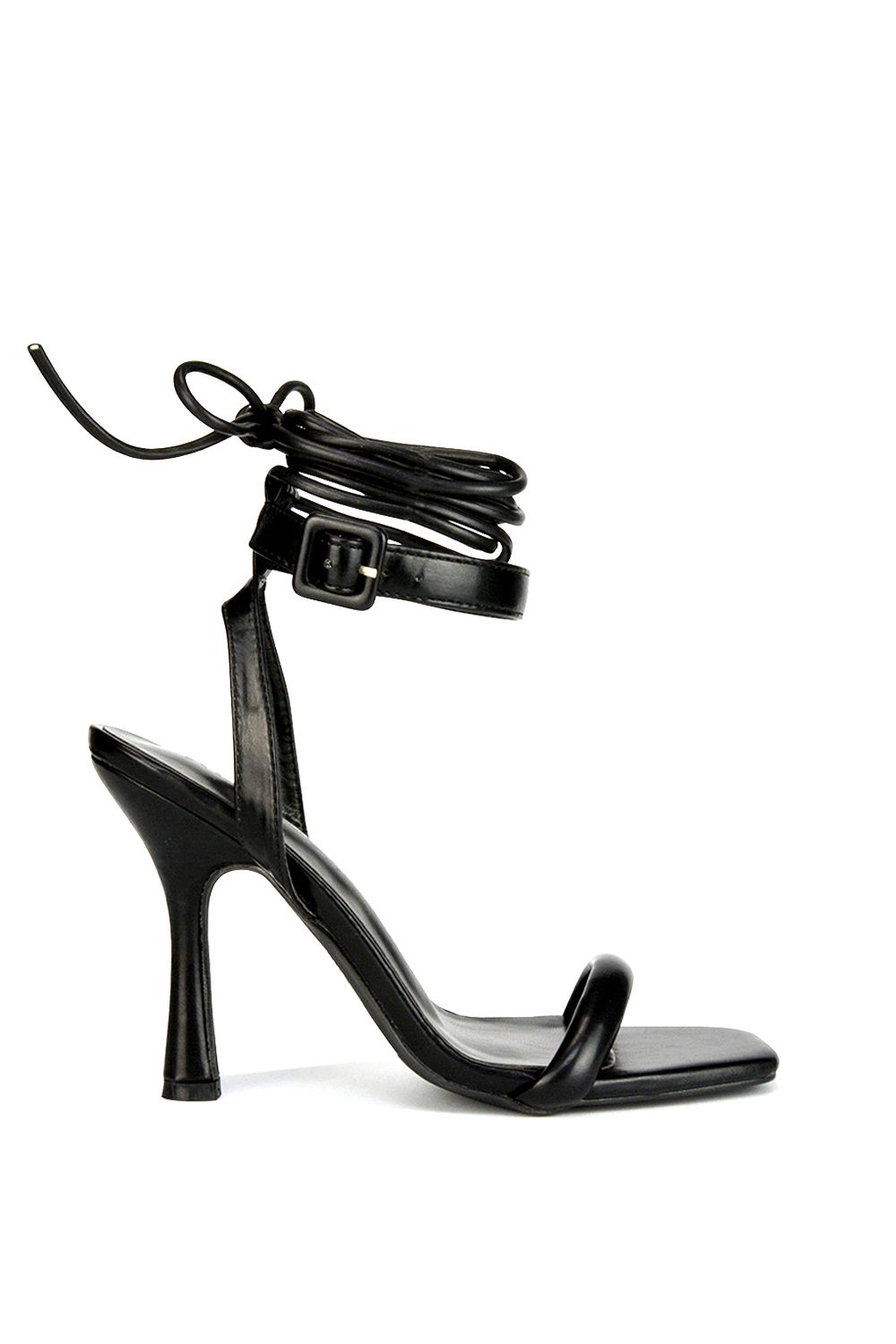 'Althea' Square Toe Lace up Strappy High Heel Sandals