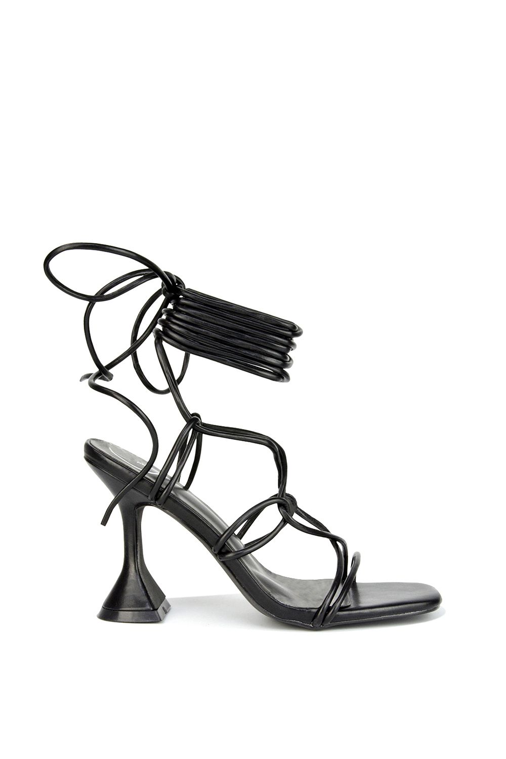 'Briar' Lace up Square Toe Sculptured Mid High Heels