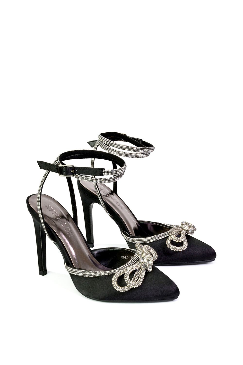 'Saxon' Sparkly Diamante Bow Court Shoes