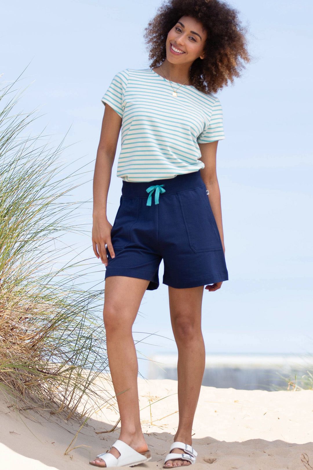 Hazelbury Organic Cotton Jersey Shorts Midnight