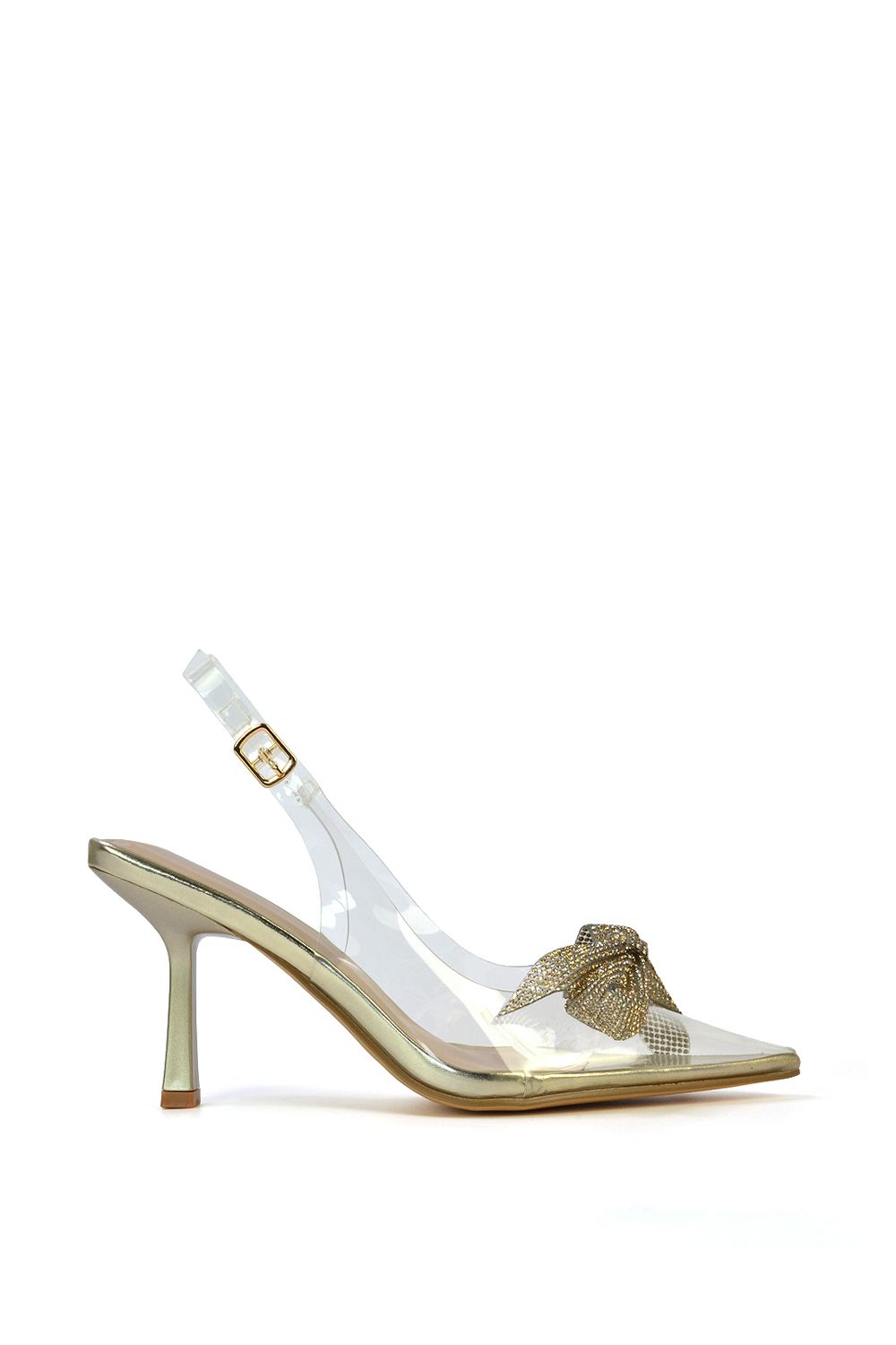 'Alaina' Perspex Slingback Stiletto Heel Court Shoes