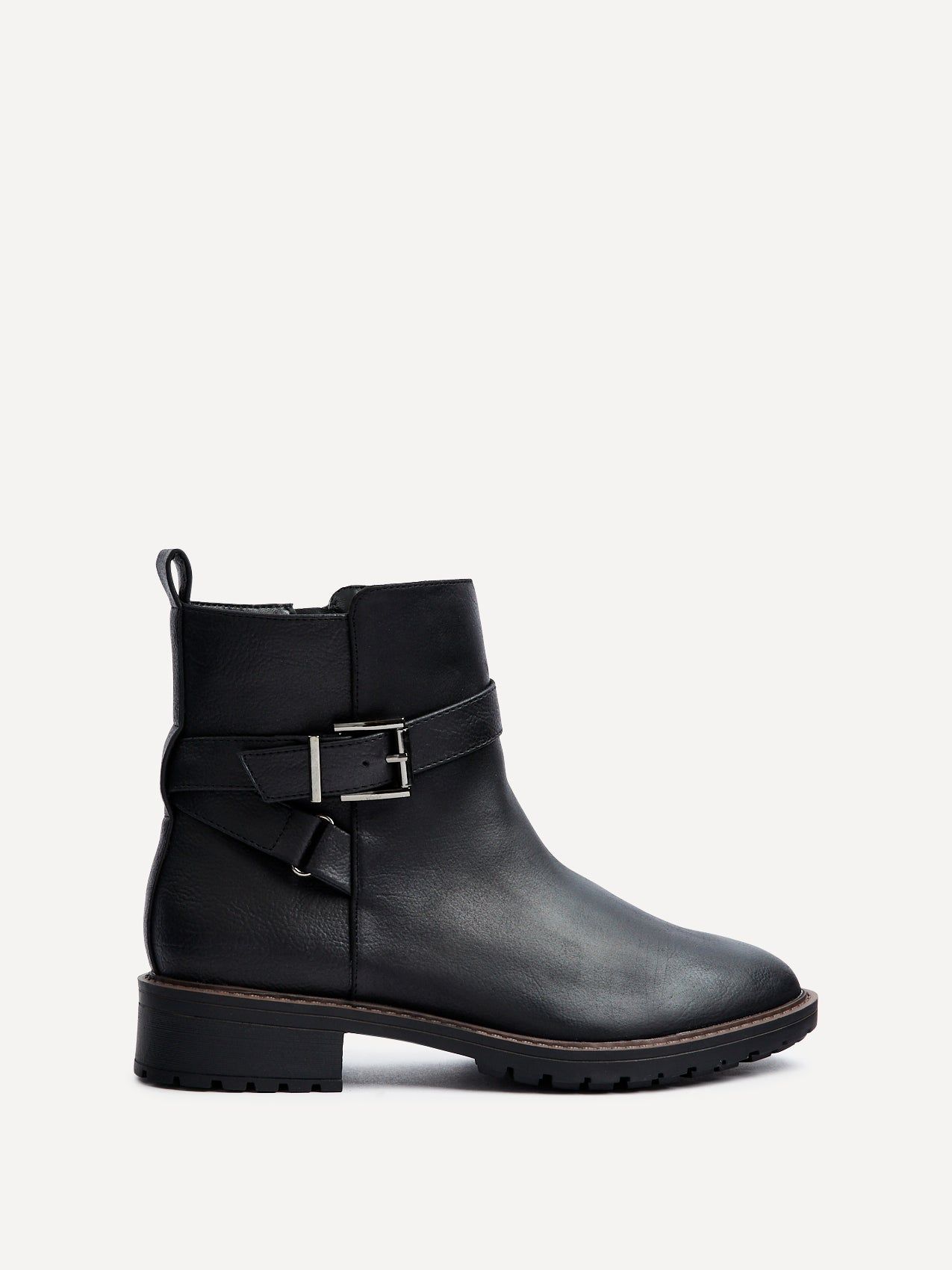 Edie Wide Fit Black Nubuck Ankle Boot