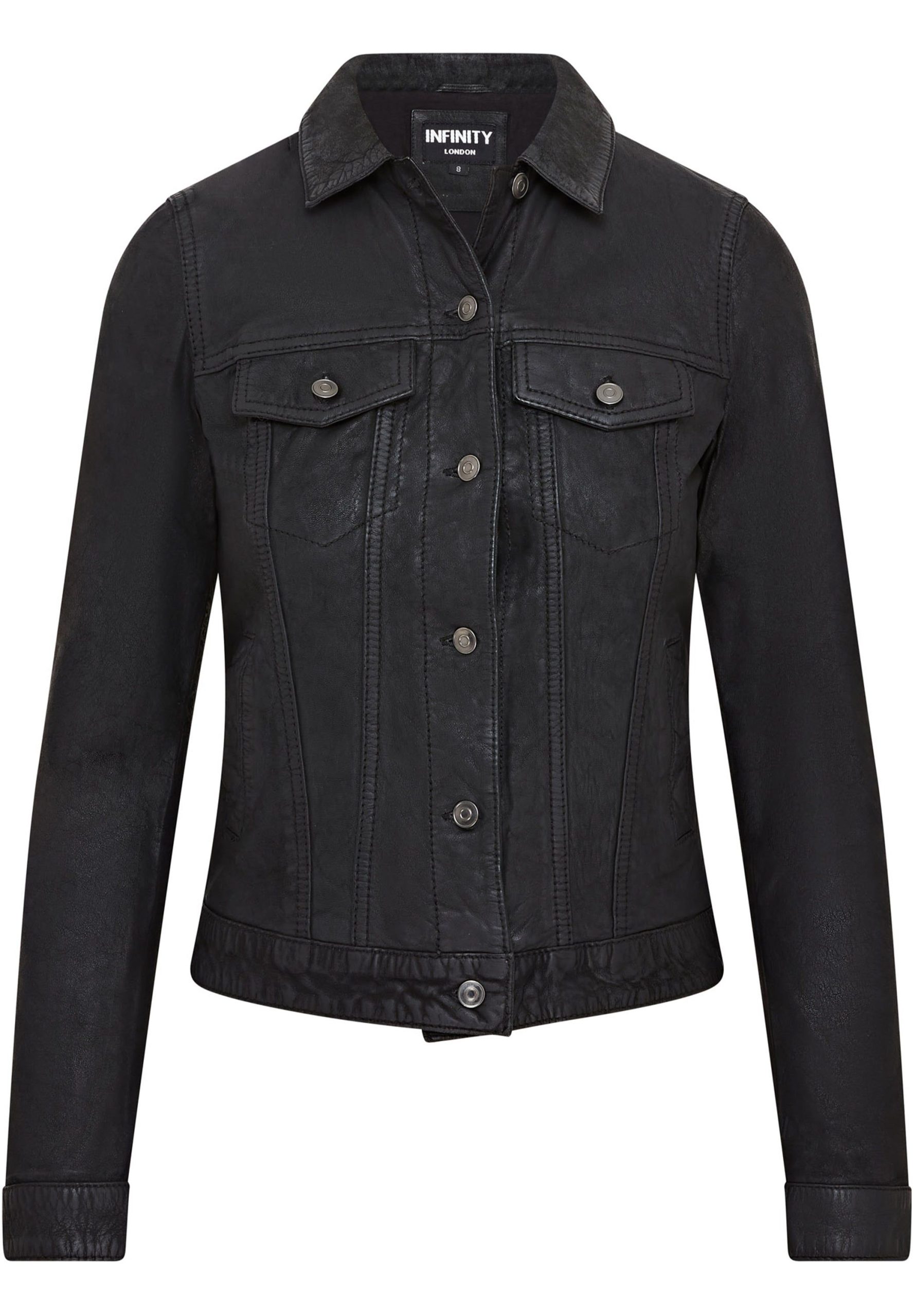 Leather Trucker Jeans Jacket- Doha