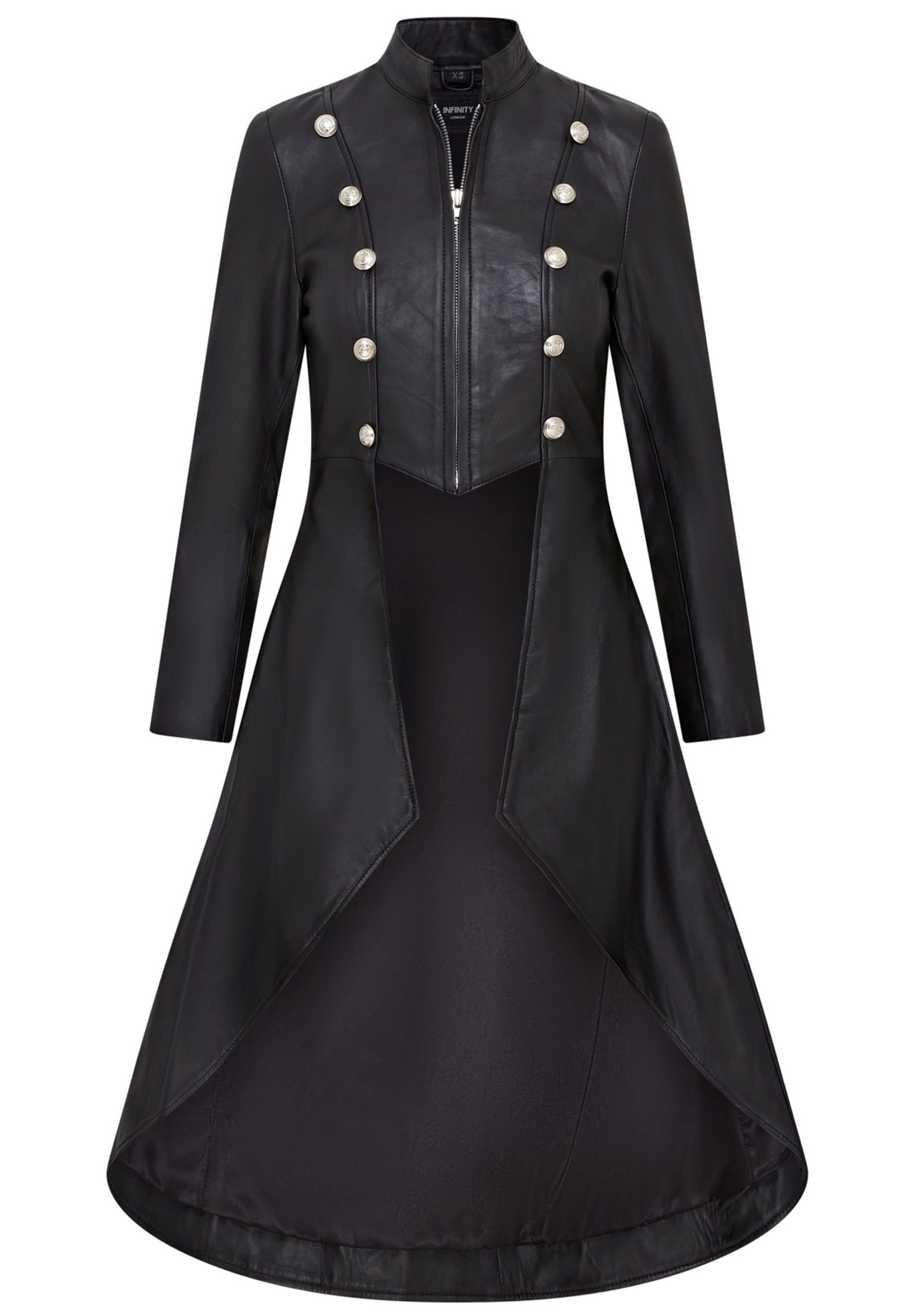 Gothic Full Length Edwardian Leather Coat - Atlanta