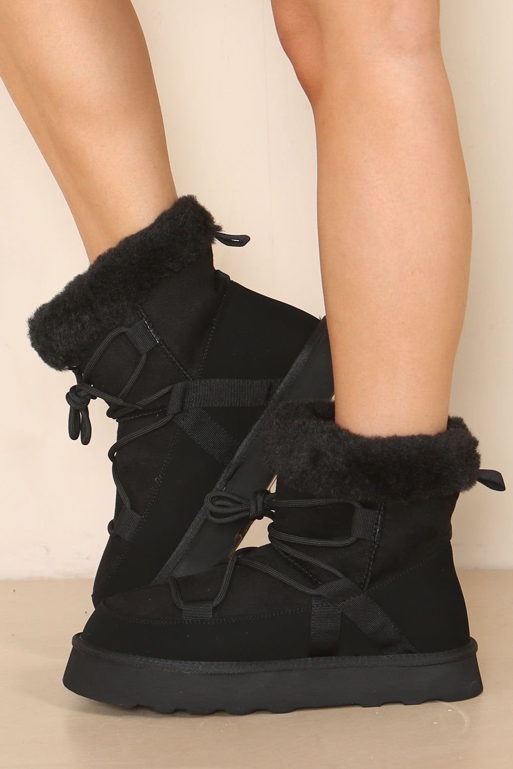 'Angie' Light Ankle Boots With Lace Detail
