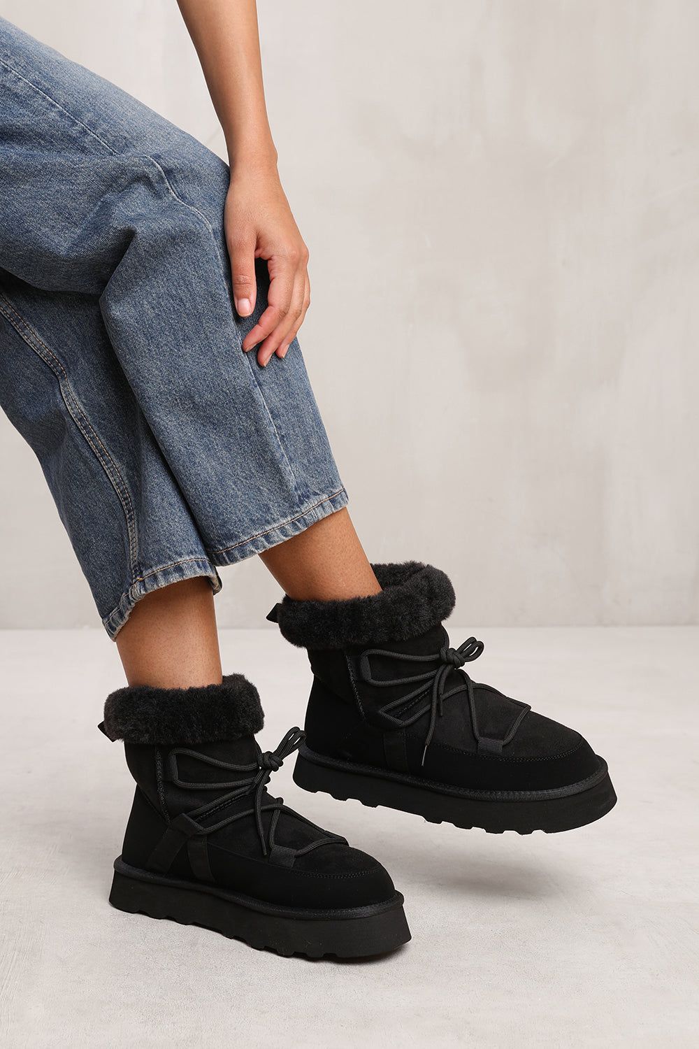 'Amala' Ankle Boot With Faux Fur Lining