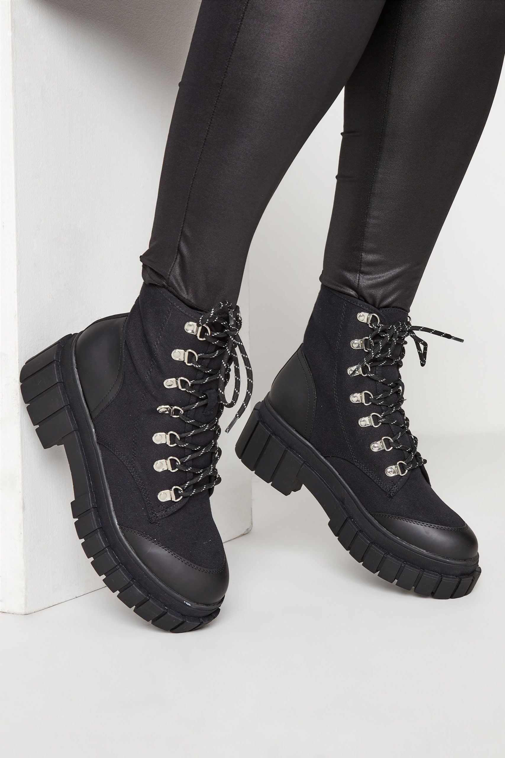 Wide Fit Lace Up Combat Boots