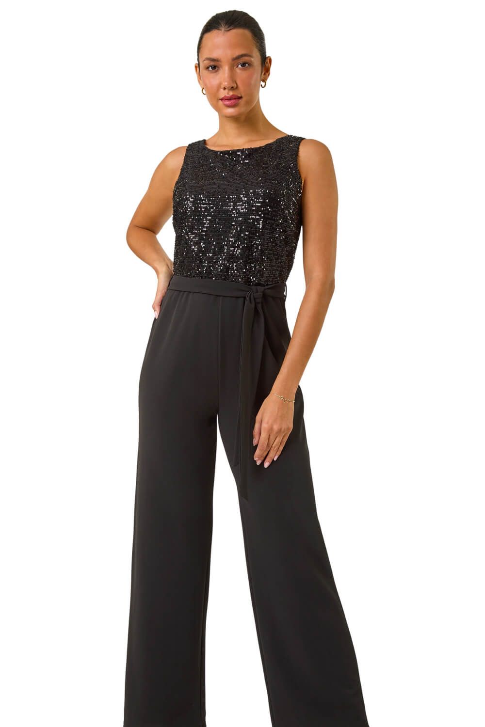 Contrast Sequin Bodice Jumpsuit