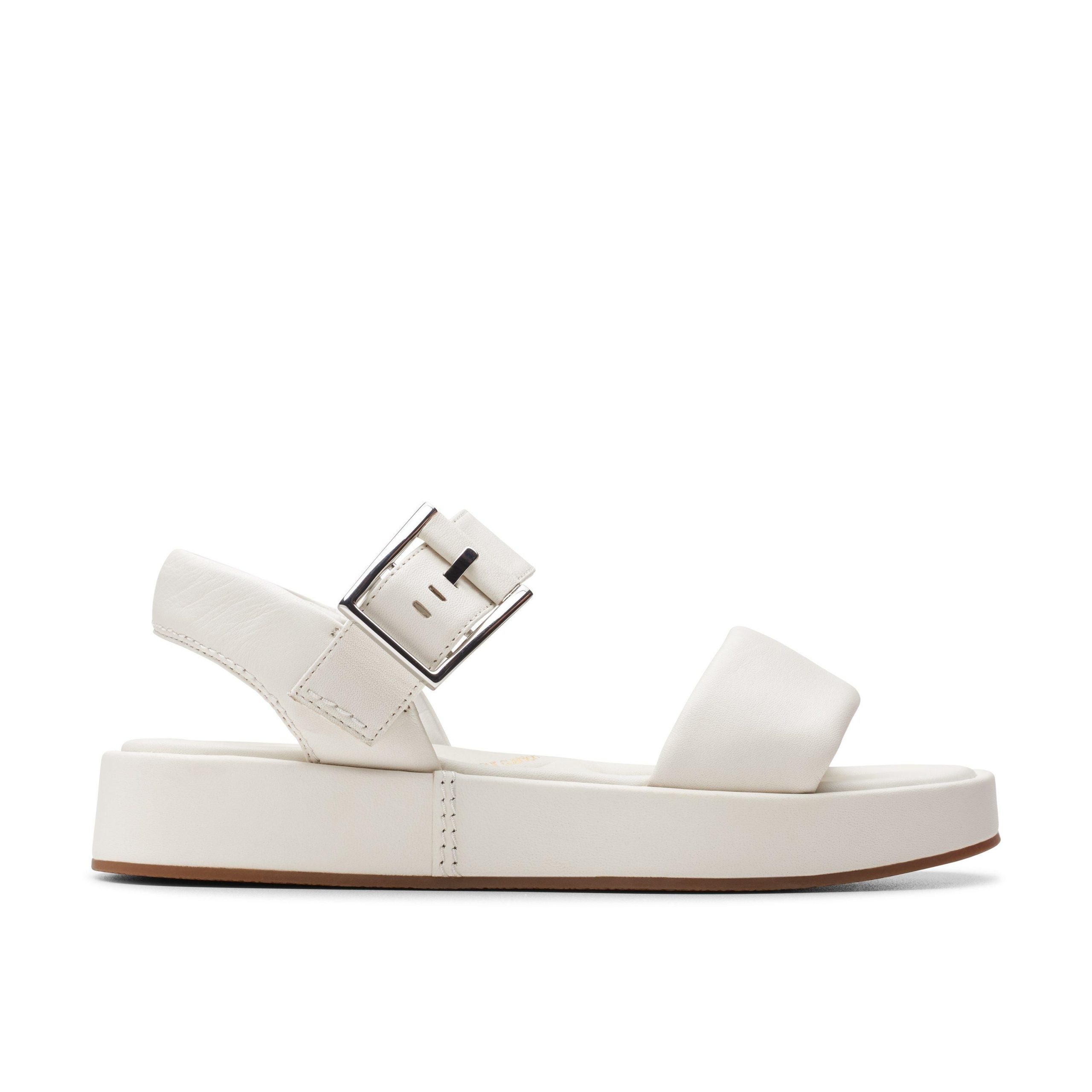 Alda Strap Off White Leather Flat Sandals