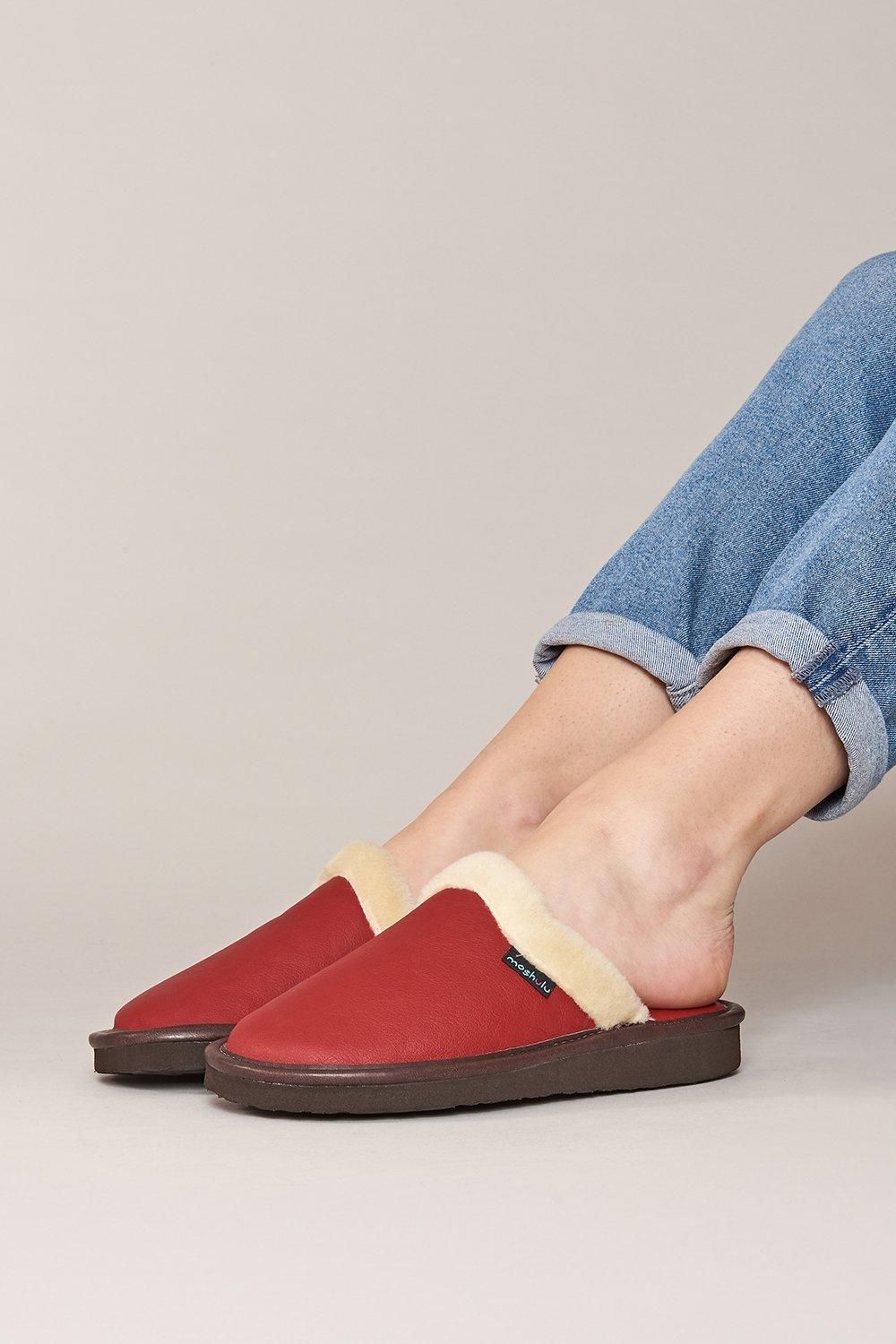 'Adele 2' Classic Leather Mule Slippers