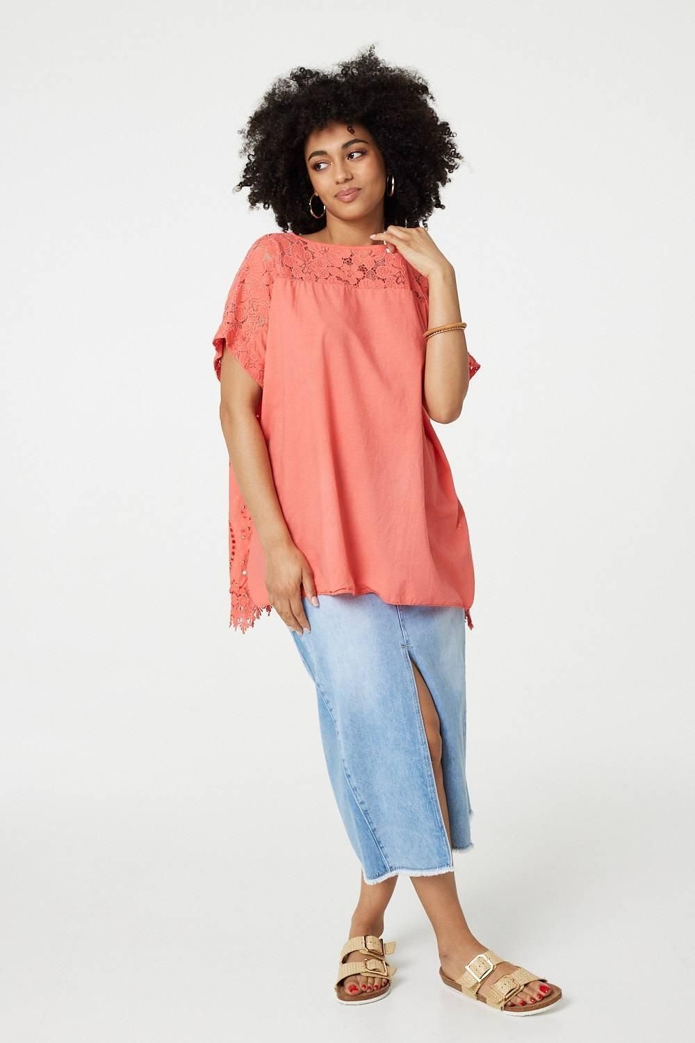 Broderie Anglaise Oversized Blouse