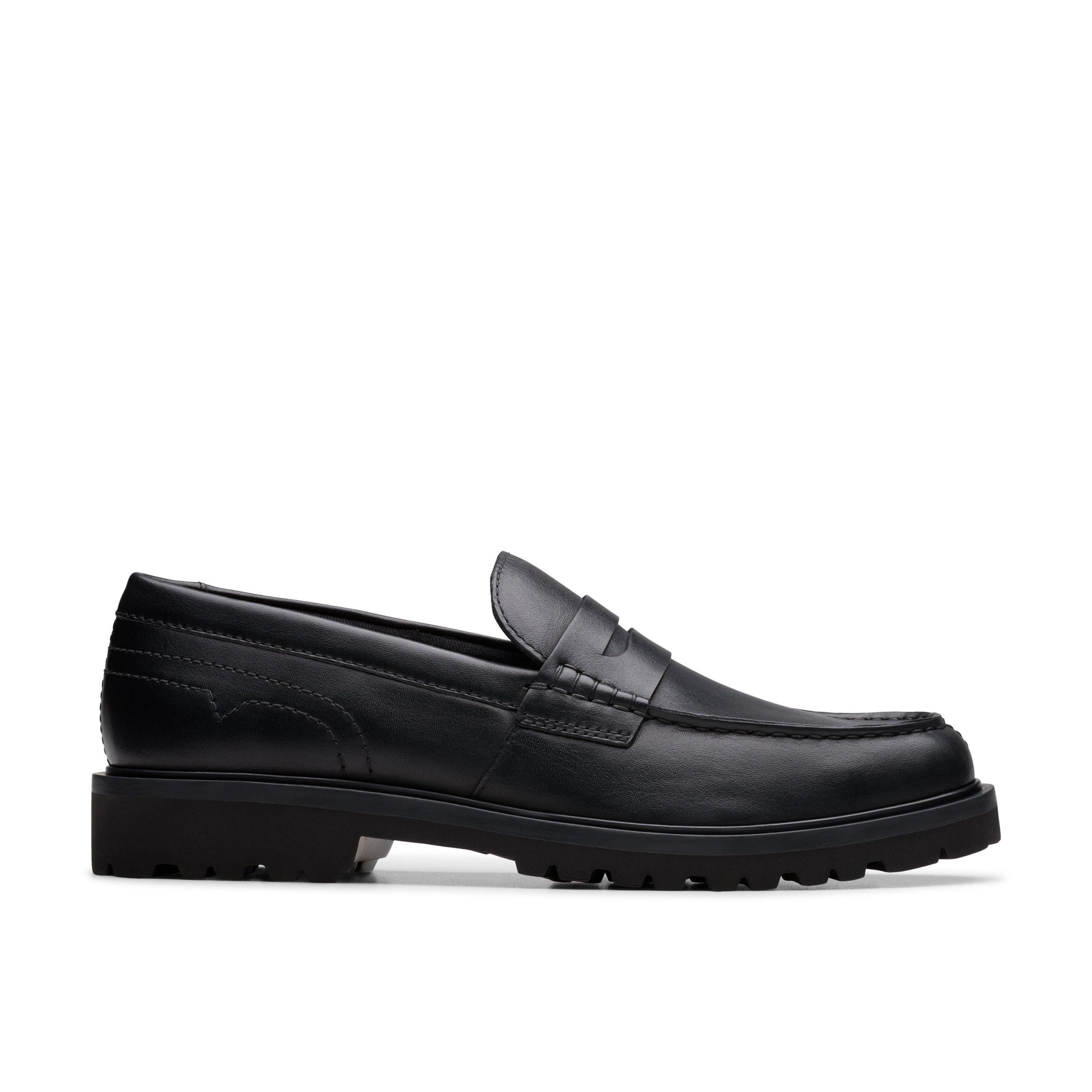 Berwick Lo Black Leather Slip Ons