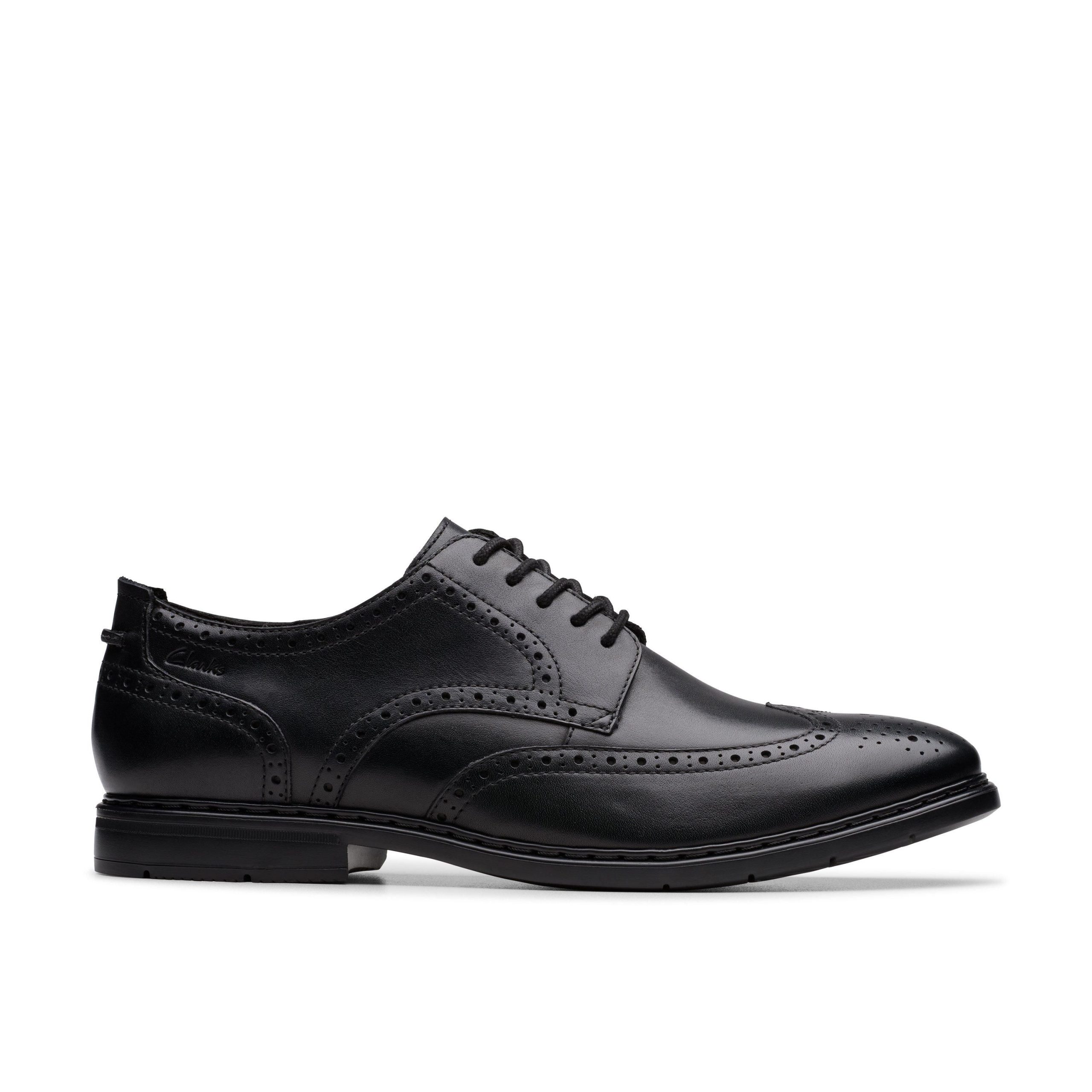 Banbury Tip Black Leather Lace Up,Brogues