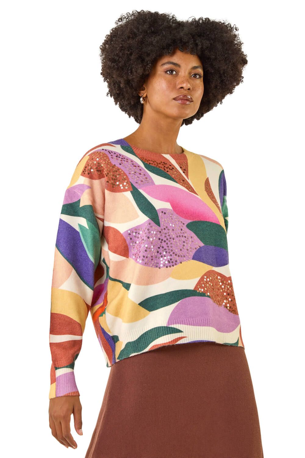 Sequin Leaf Knit Jumper
