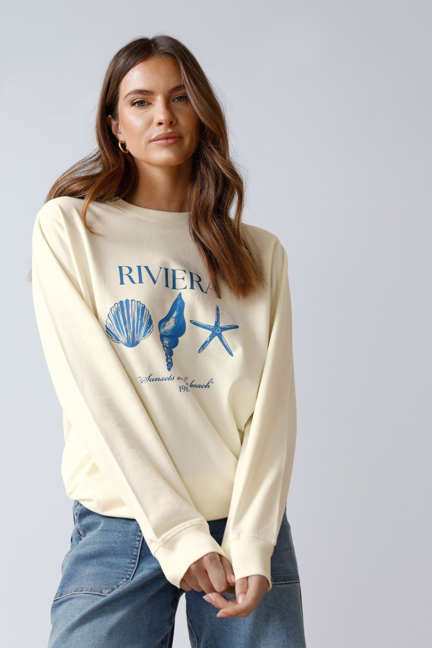'Riviera' Print Sweatshirt