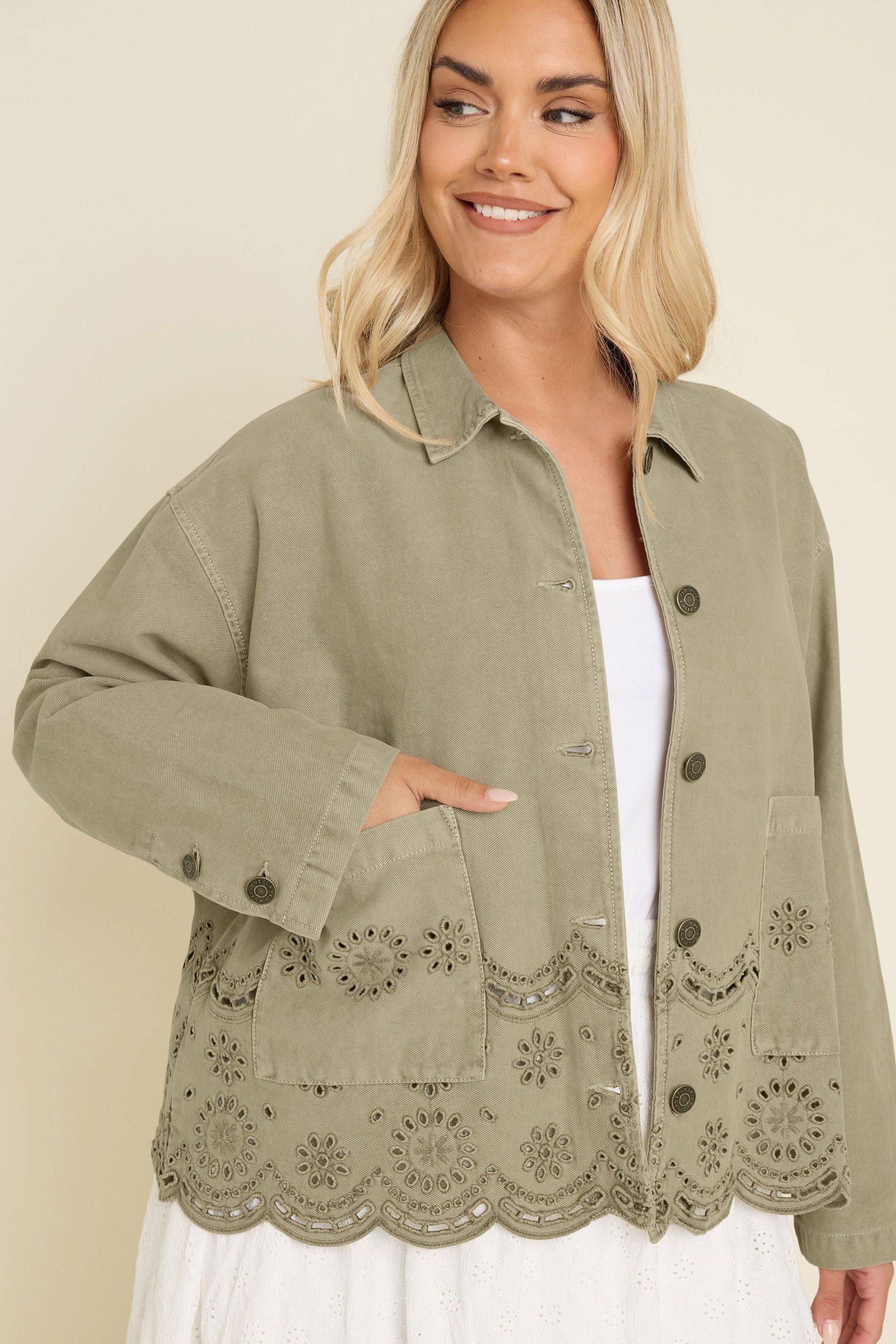 Broderie Anglaise Twill Shacket
